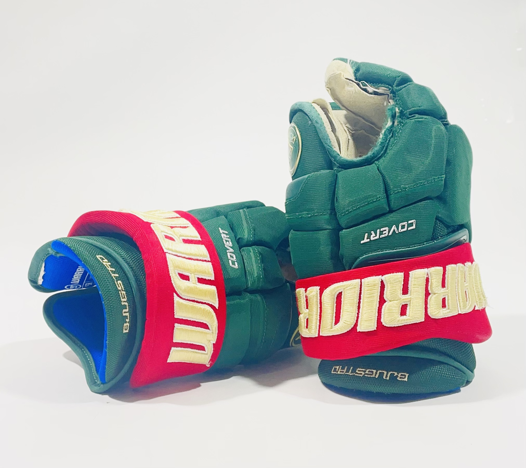 14" Warrior QRE Pro Stock Gloves w/Shot Blockers Minnesota Wild, Nick