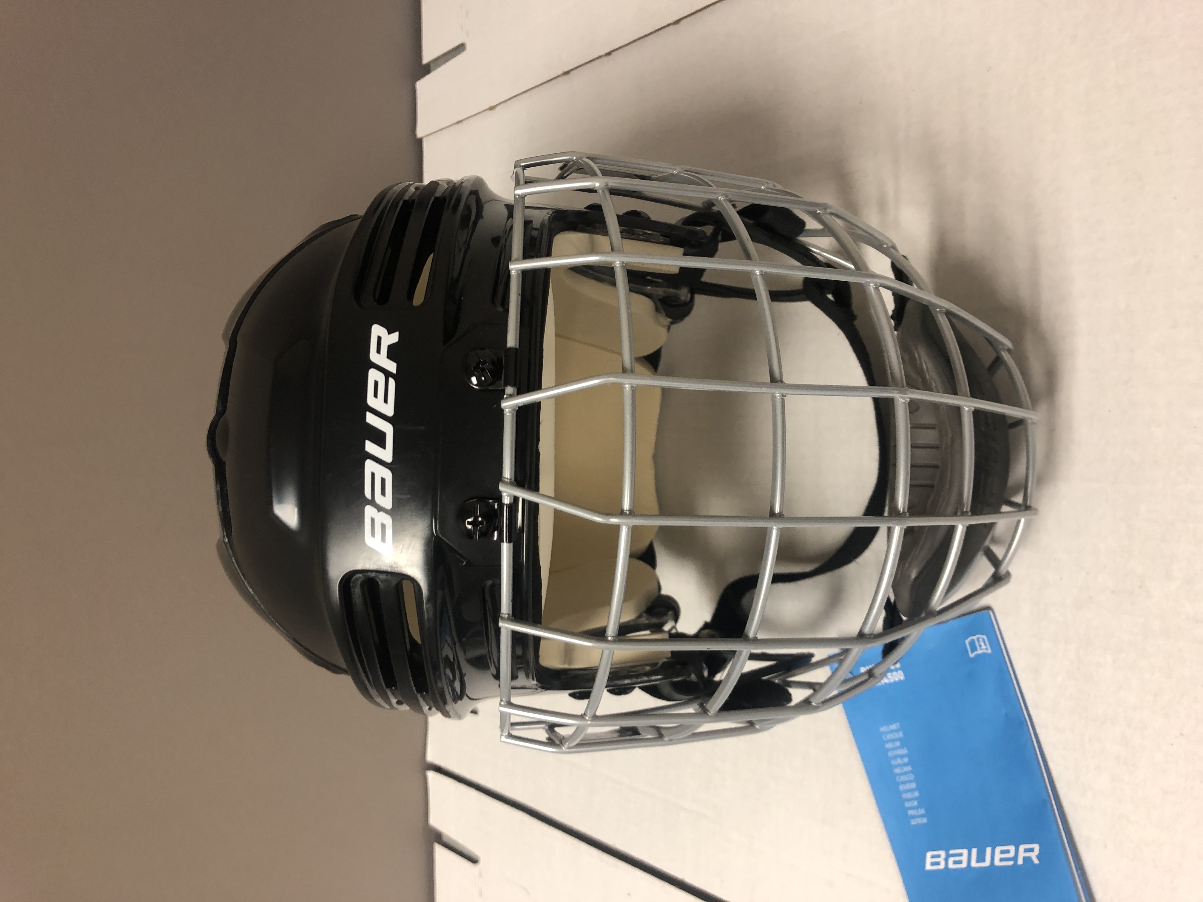 New Senior Bauer 4500 Hockey Helmet Cage Combo Black Large Lg L sr