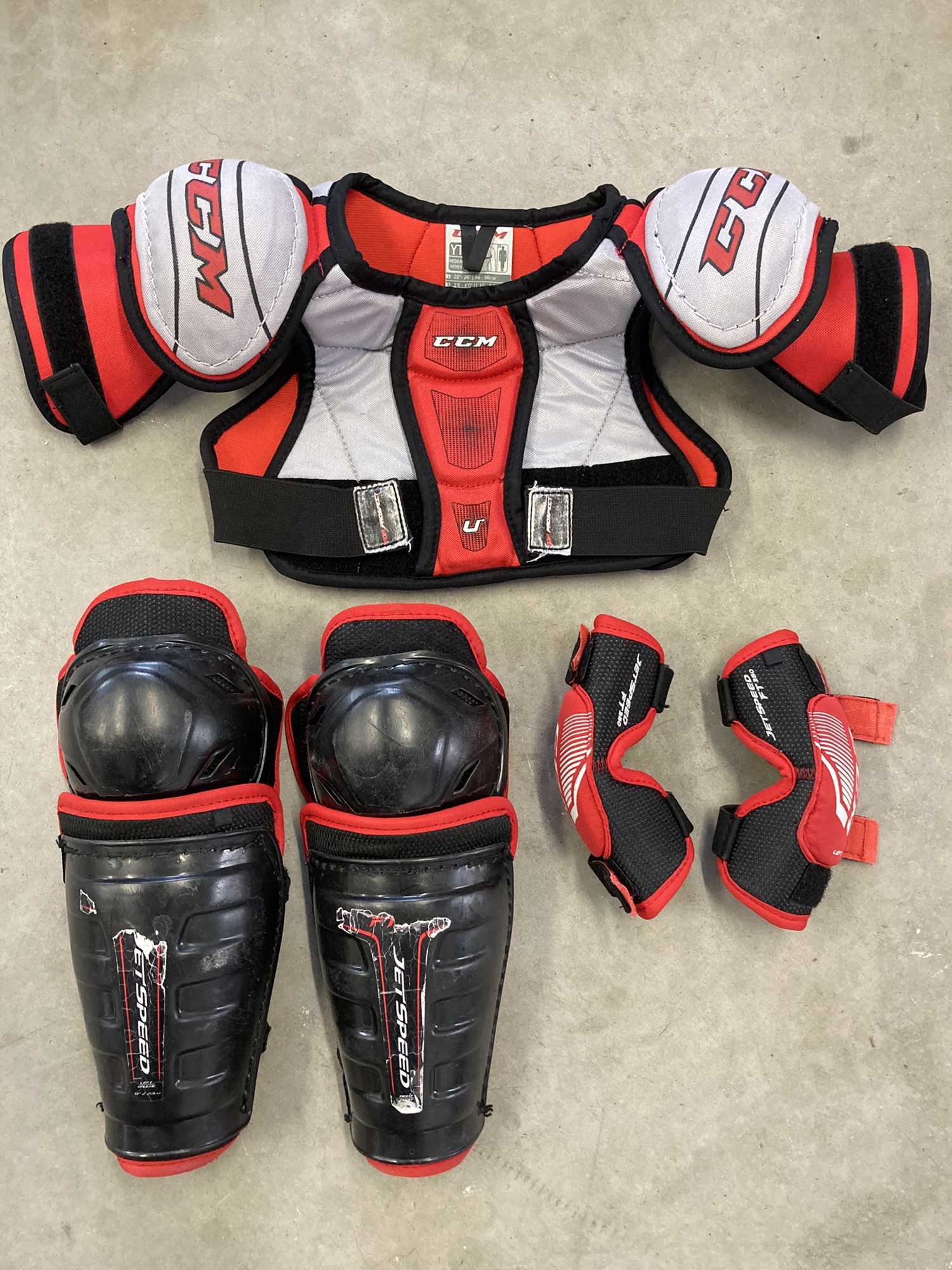 CCM Jetspeed FT350 Youth Hockey Pad Set SidelineSwap