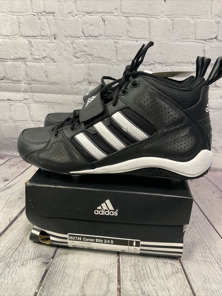 Adidas Corner Blitz 3/4 D Football Shoes Size 10 Black White New With