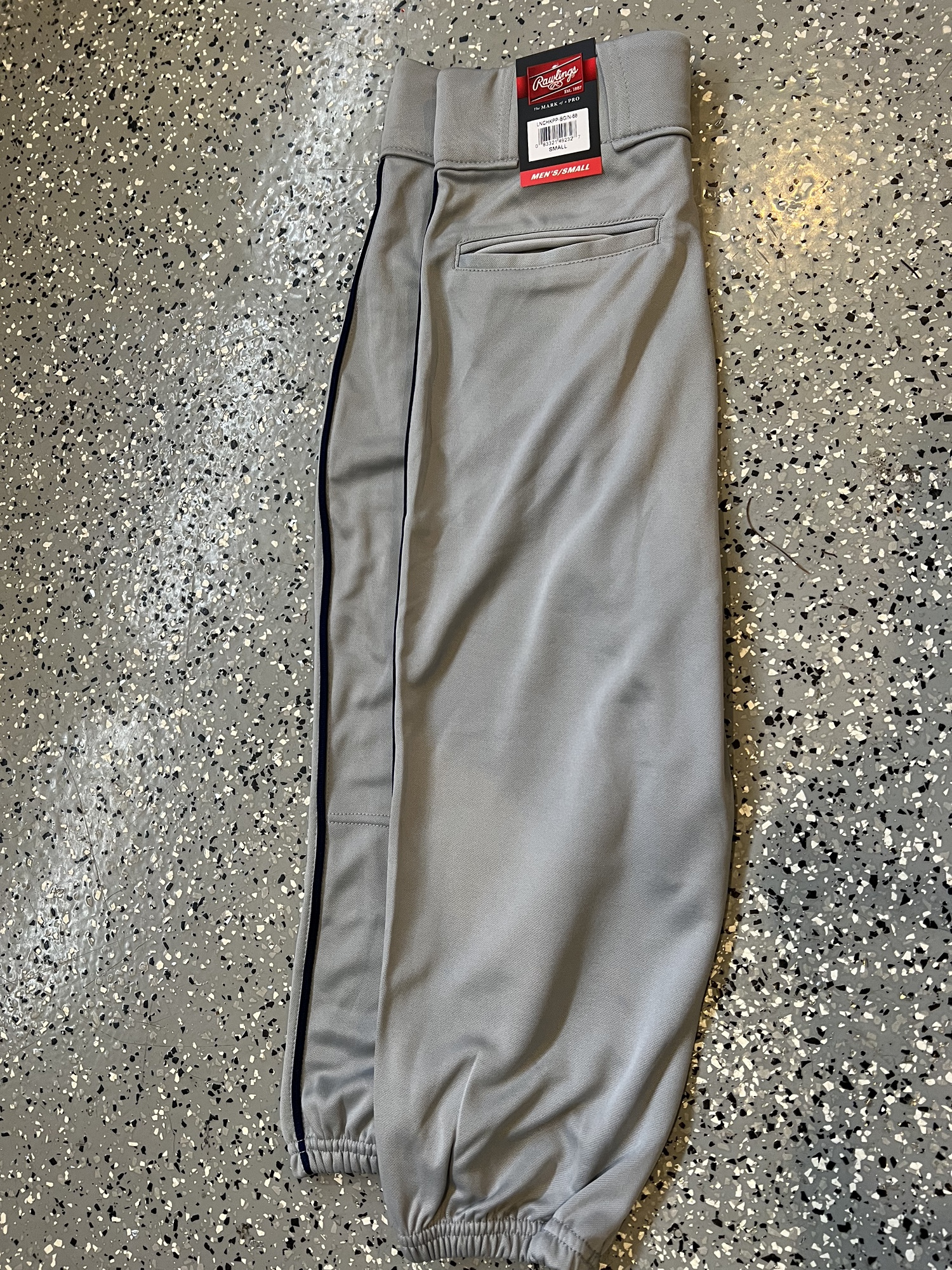 Brand New Men’s Small Gray Rawlings Game Pants/Knickers With Navy