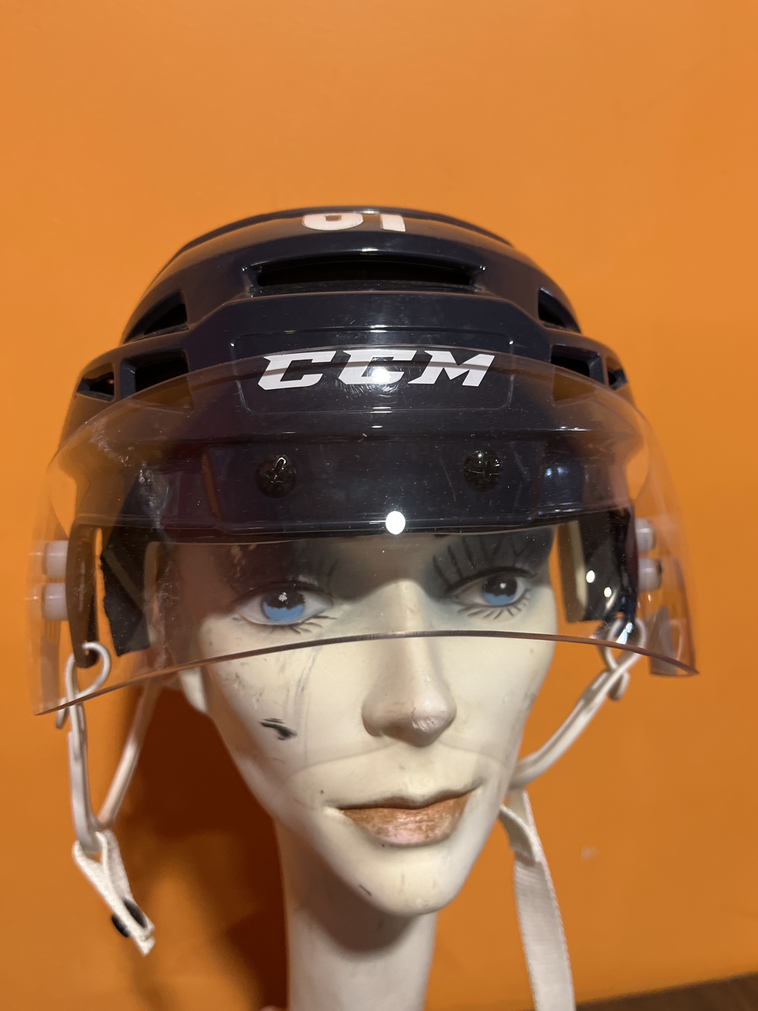 New Navy CCM Vector V08 Pro Stock Third Jersey Helmet Colorado