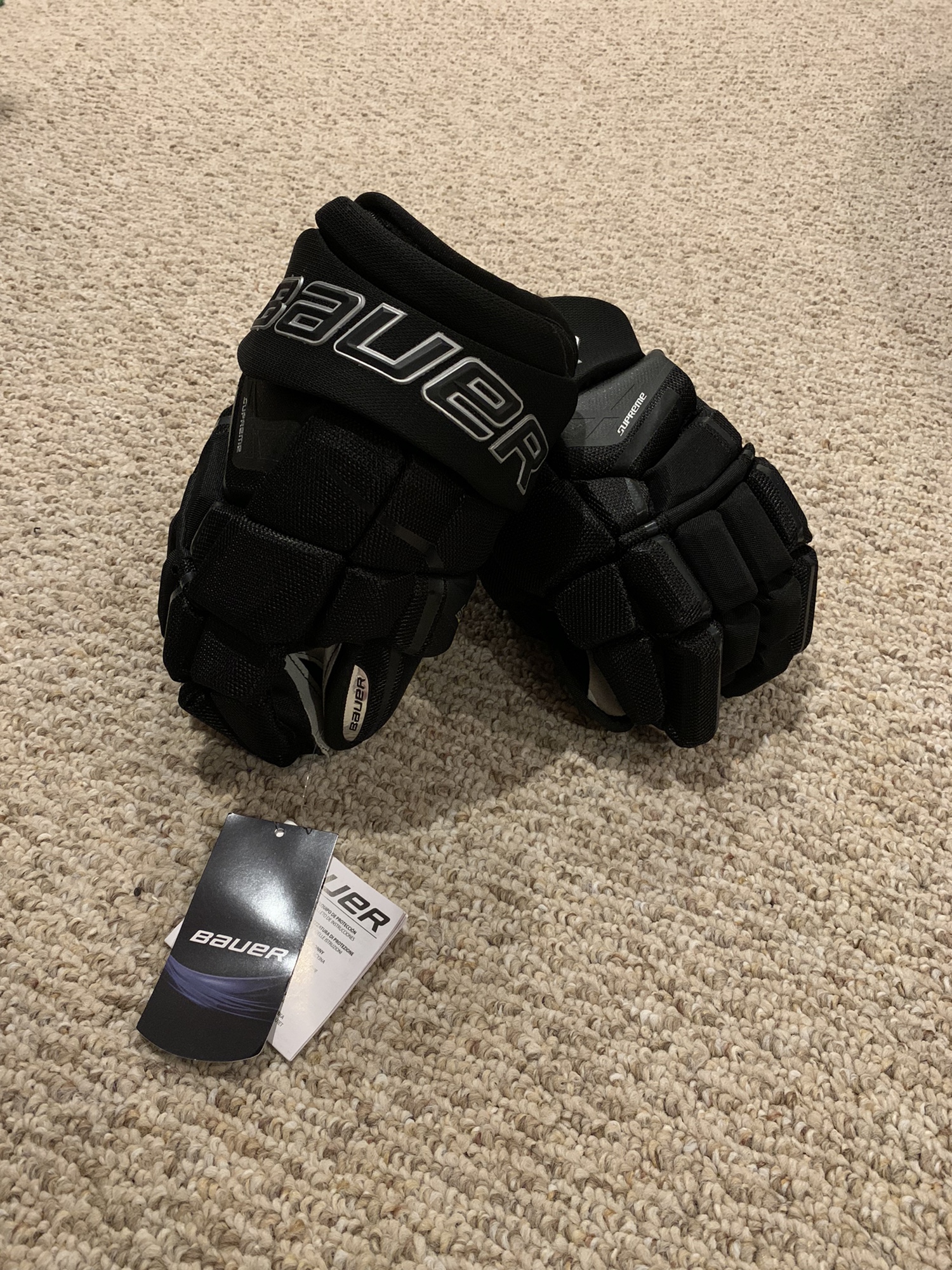 Bauer Supreme Ultrasonic Hockey Gloves Size 14” Small Defect SidelineSwap