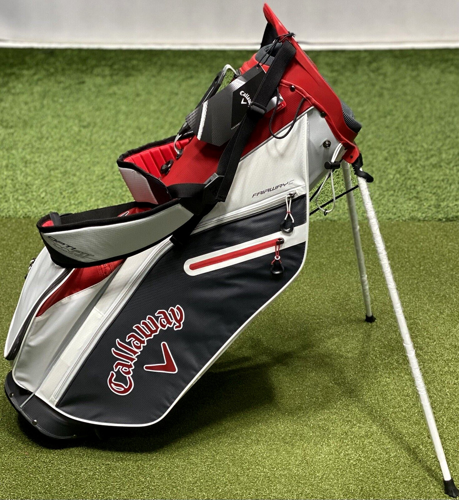 Callaway Fairway C Double Strap 4Way Stand Carry Golf Bag Gray/Red New