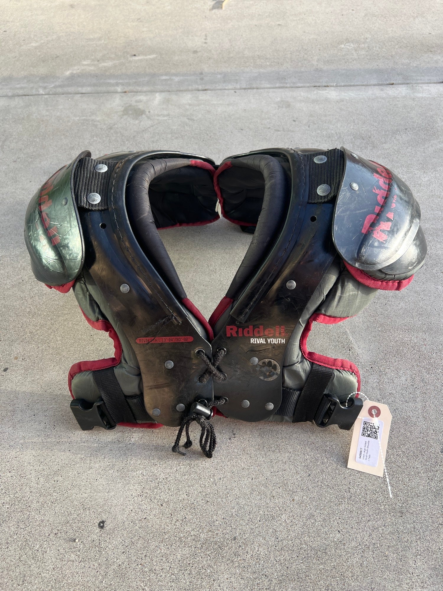 Used Large Riddell Rival Youth Shoulder Pads SidelineSwap