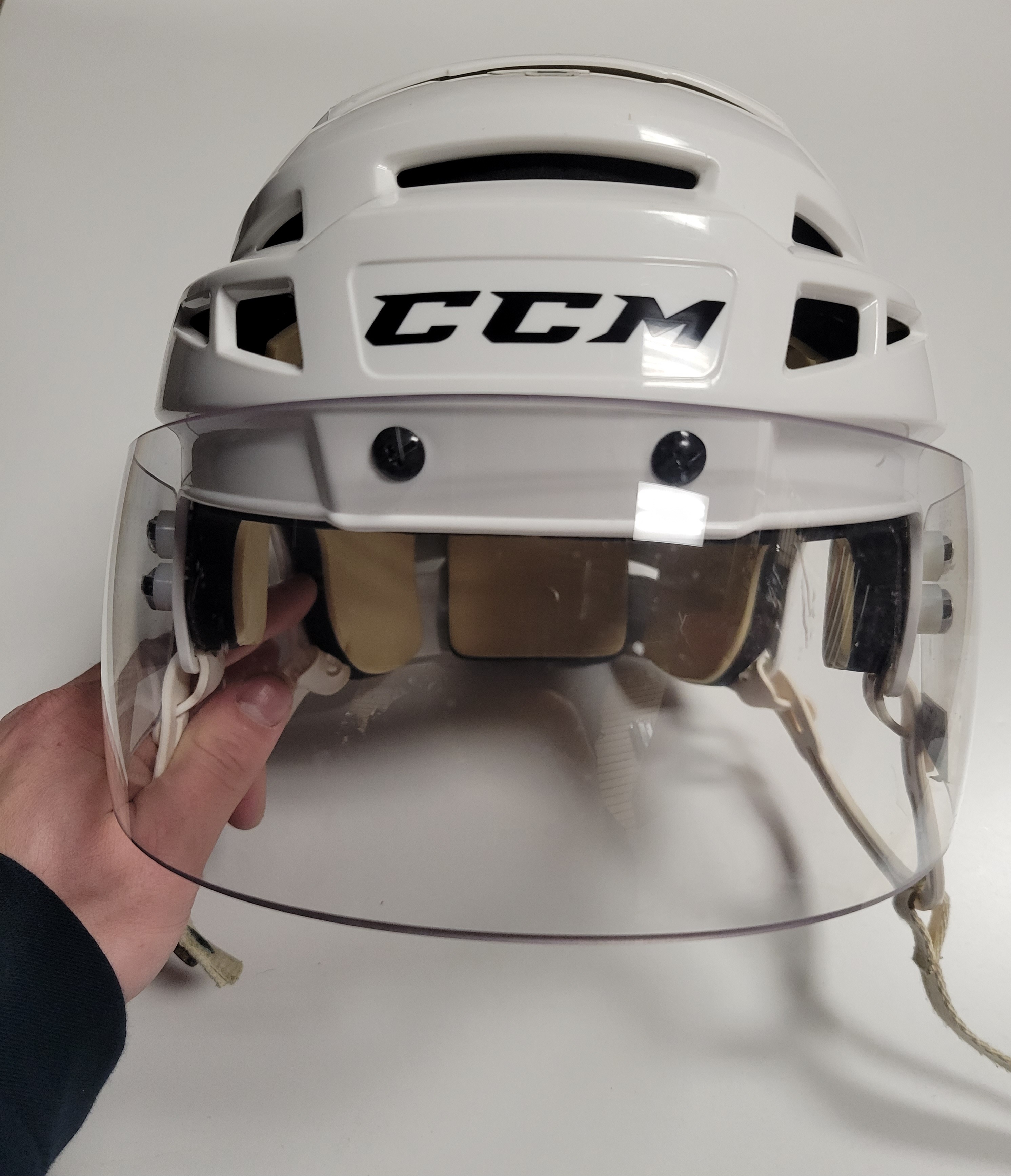 CCM V08 Pro Stock Hockey Helmet Combo CCM Visor White Medium IOWA WILD