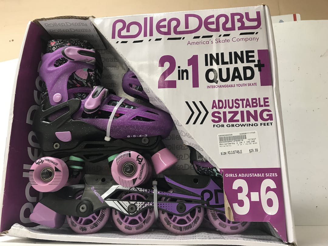 Used Rollerderby 2 In 1 Inline Quad Adjustable Inline Skates Roller