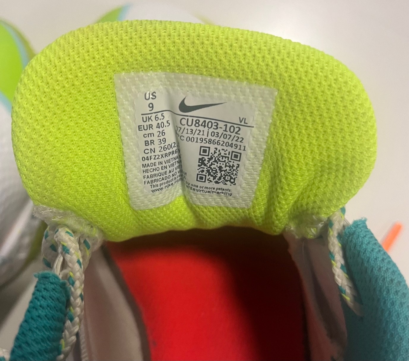 Nike Alpha Huarache Elite 3 Softball Turfs White Orange Turbo Green