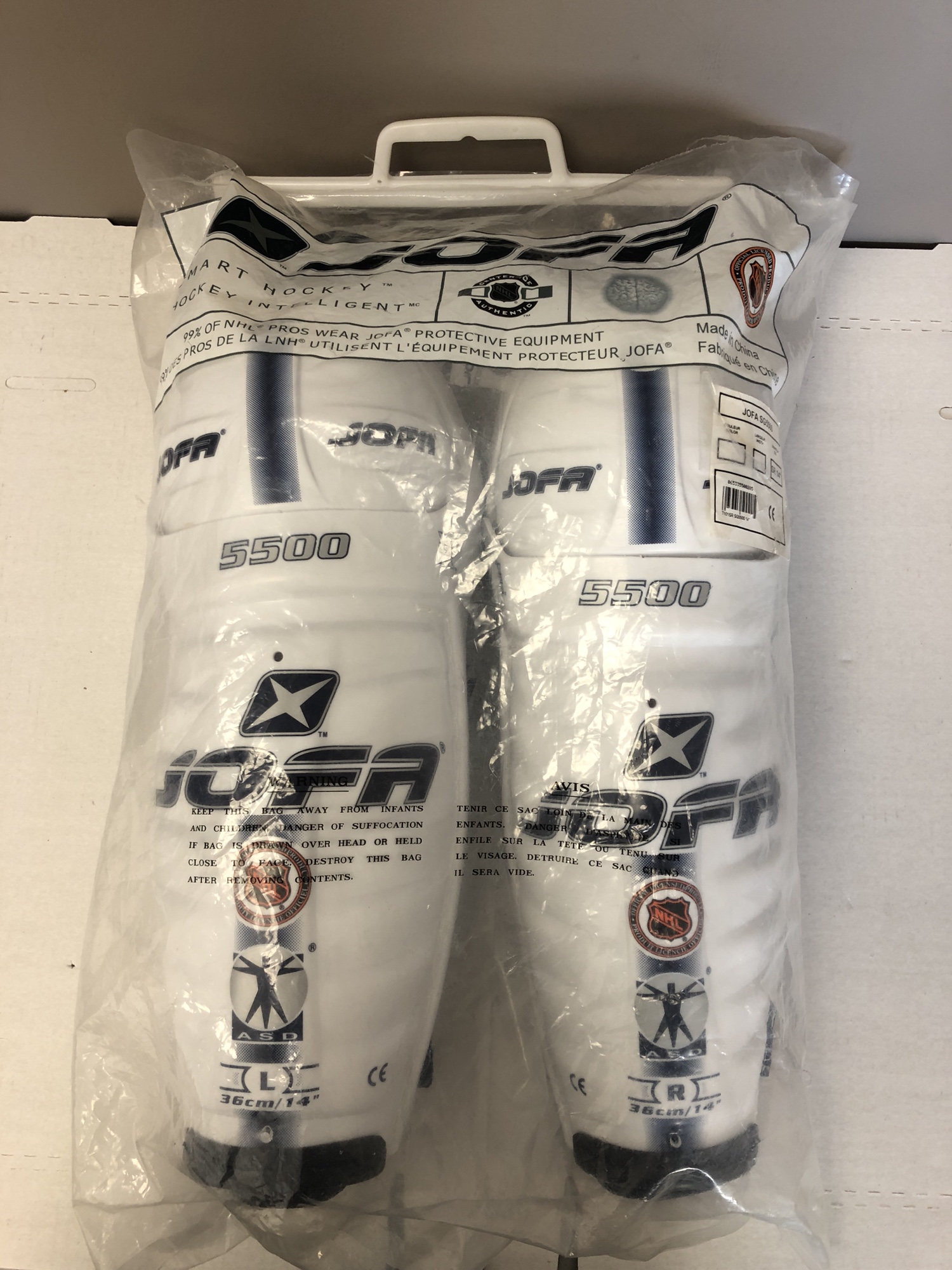 New Senior Jofa 5500 Hockey Shin Pads 14" guards jdp sr SidelineSwap