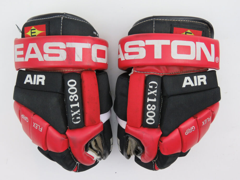 Vintage Easton Air GX1300 Flex Grip Hockey Gloves Size 13.5" Black Red