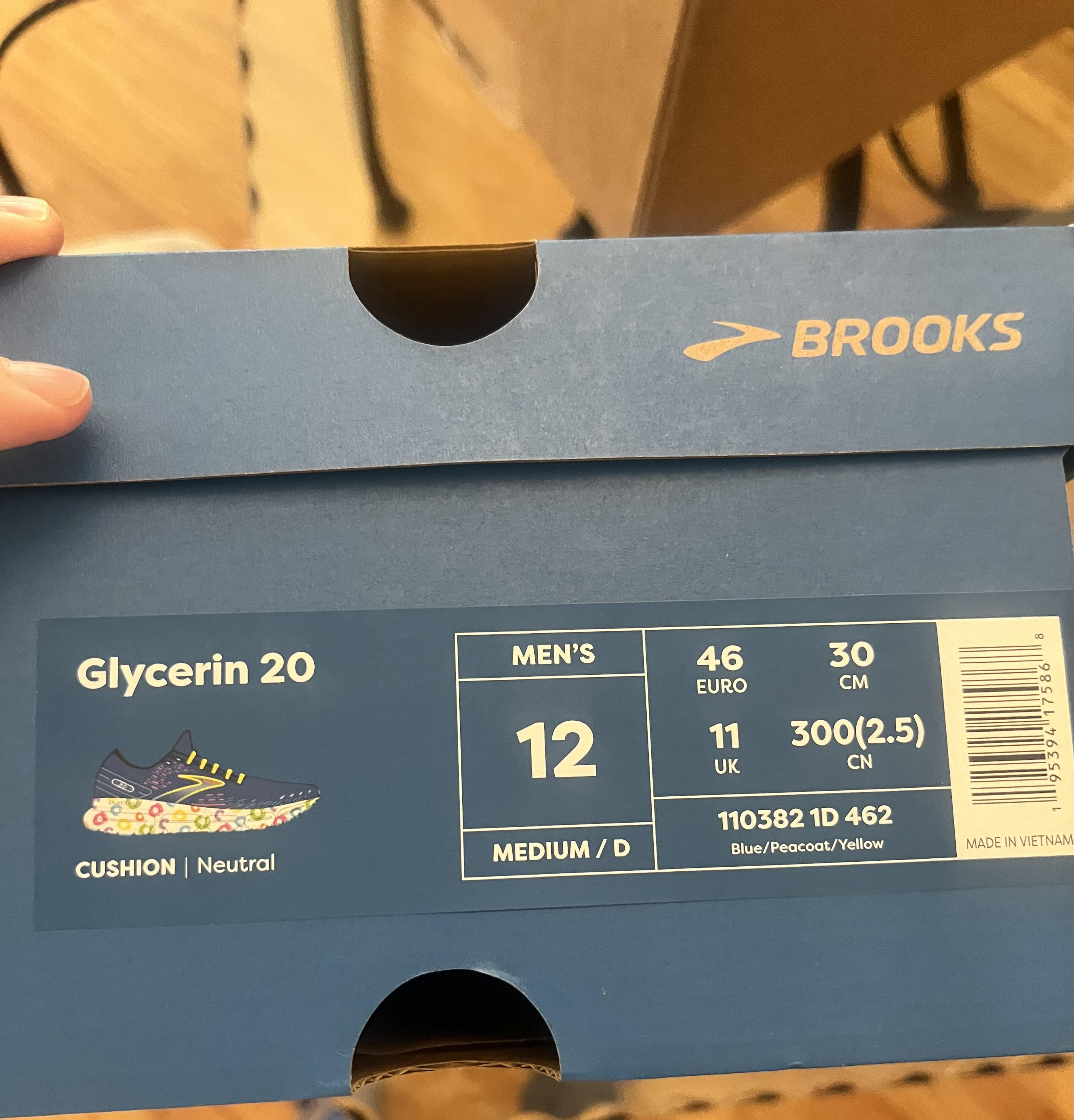 Brooks Glycerin 20 Limited Edition Blue/Peacoat/Yellow Men's 12