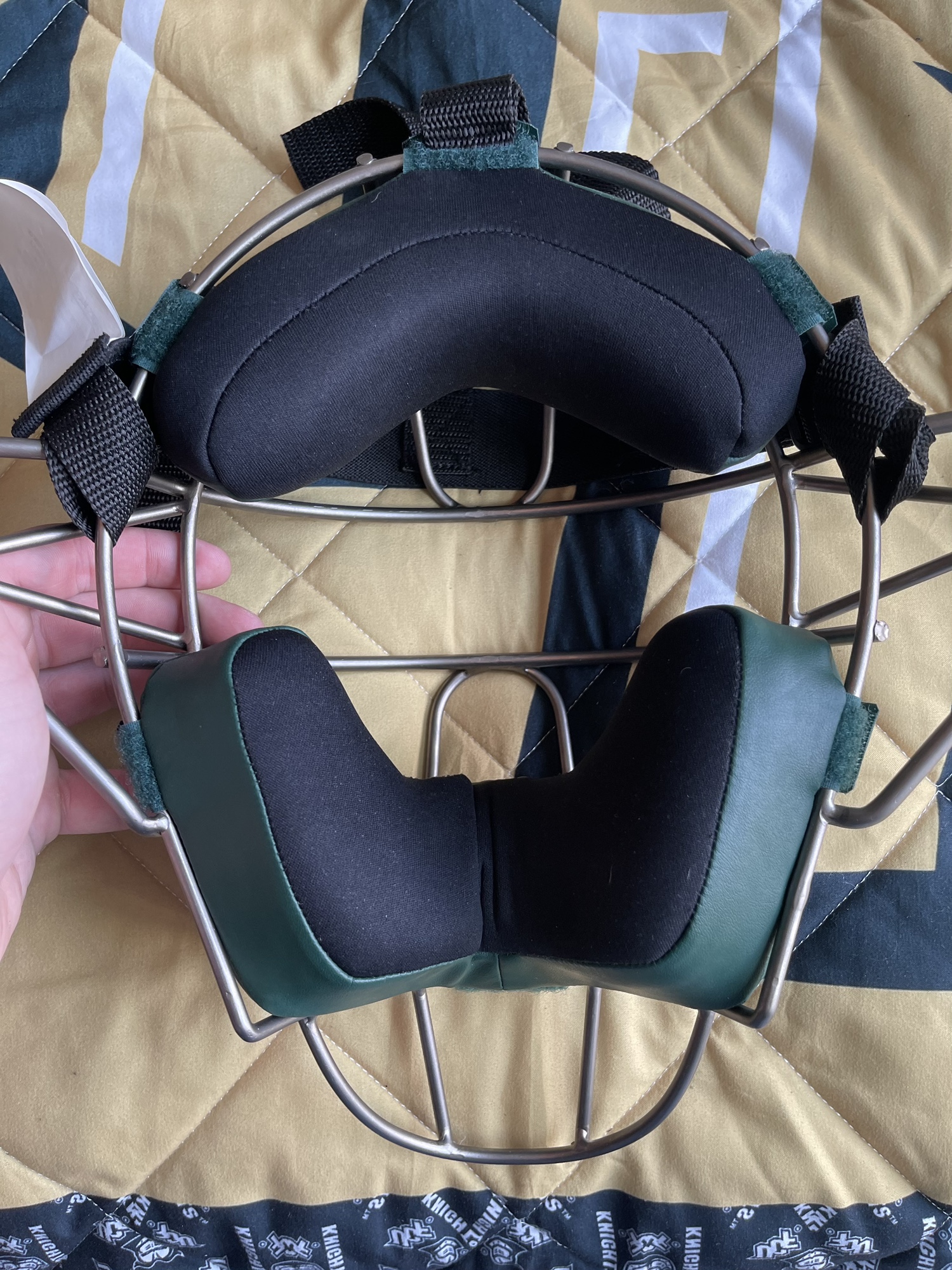 New Nike Titanium Catchers Face Mask Green Pads SidelineSwap