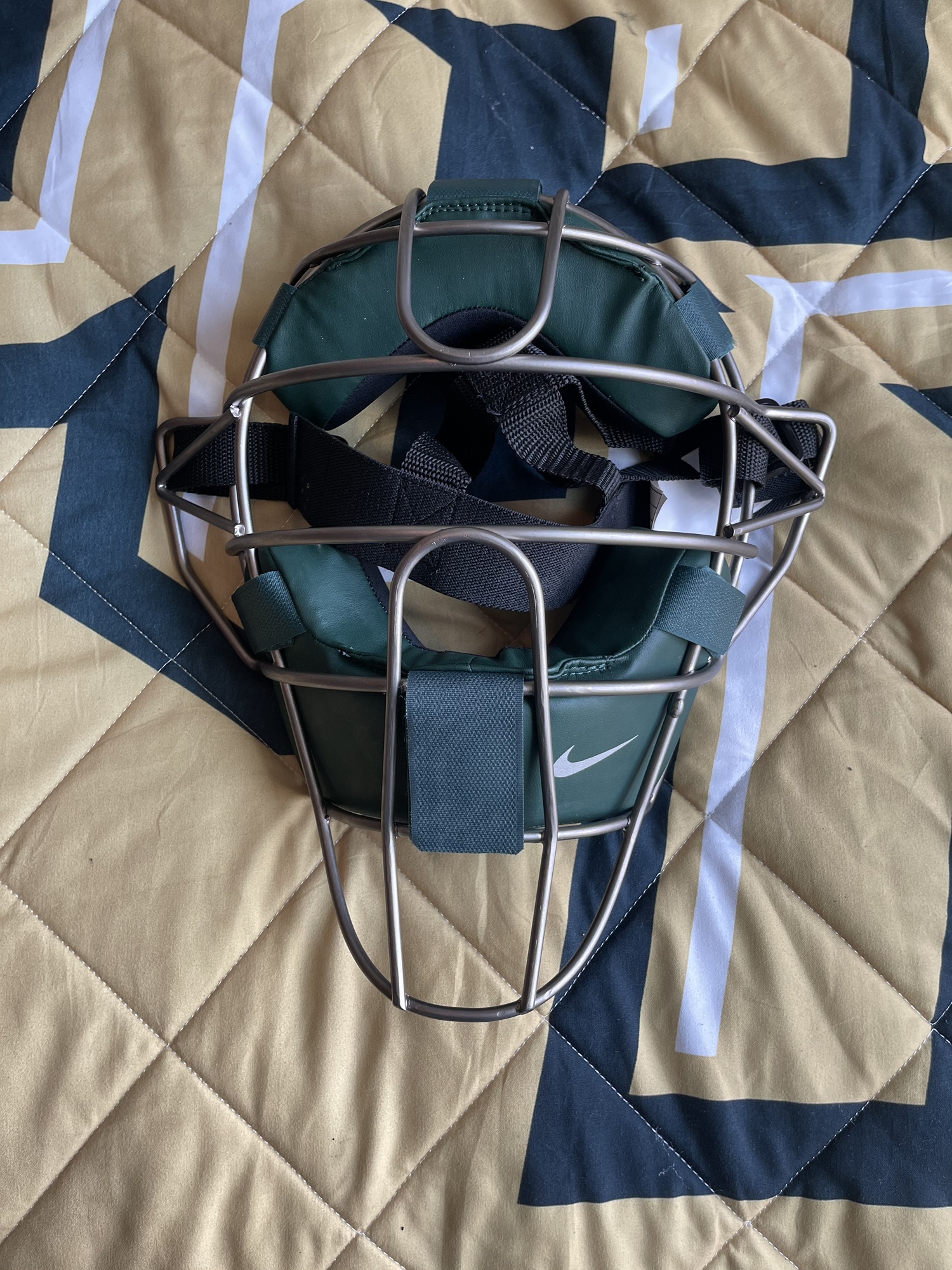 New Nike Titanium Catchers Face Mask Green Pads SidelineSwap