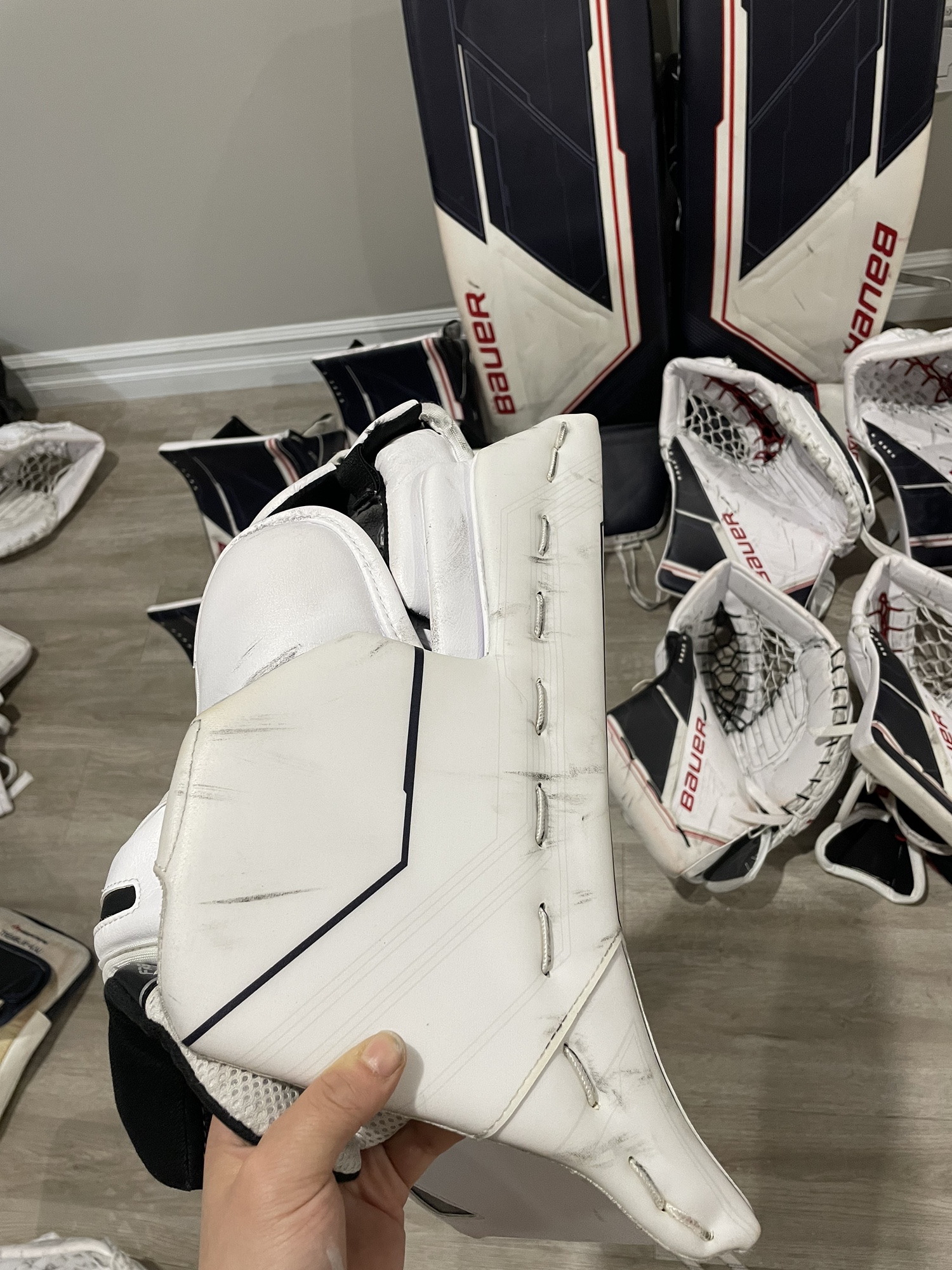 Bauer Pro Stock Mach Goalie Glove And Blocker Set SidelineSwap