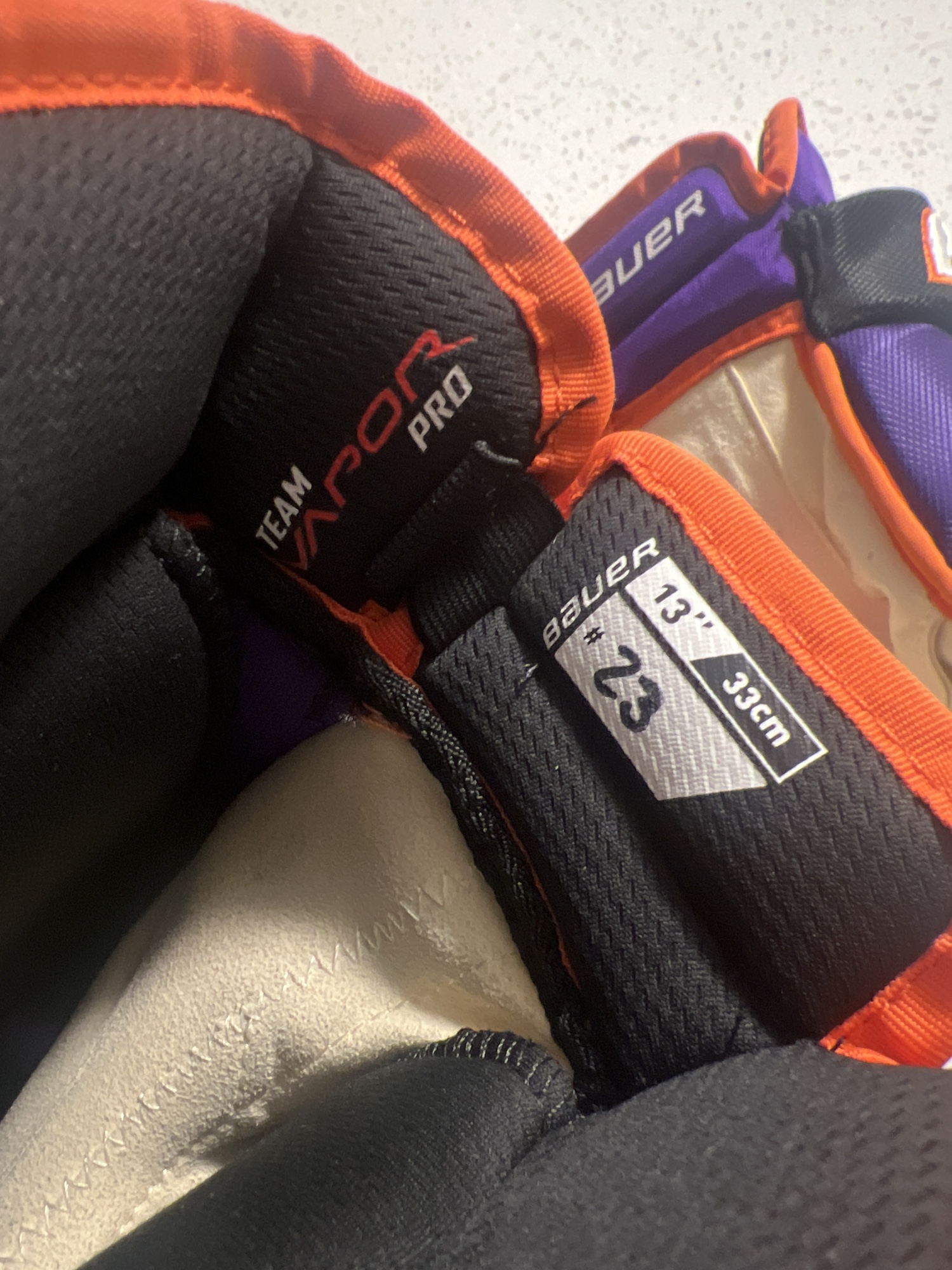 Custom Bauer Vapor Pro Team Sr Ice Hockey Gloves 13” SidelineSwap