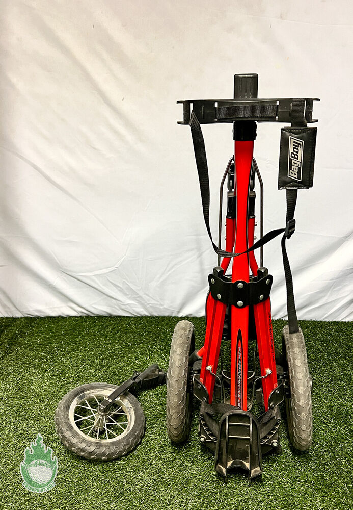 Bag Boy SC525 3 Wheel Golf Red Push Cart Ships Free Score Card & Drink