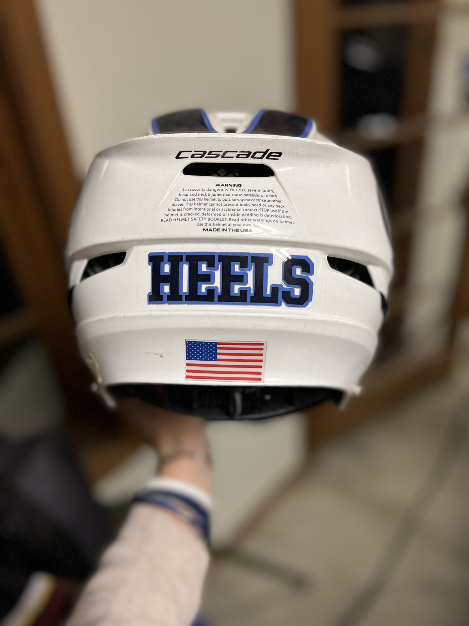 Game worn UNC lacrosse helmet SidelineSwap