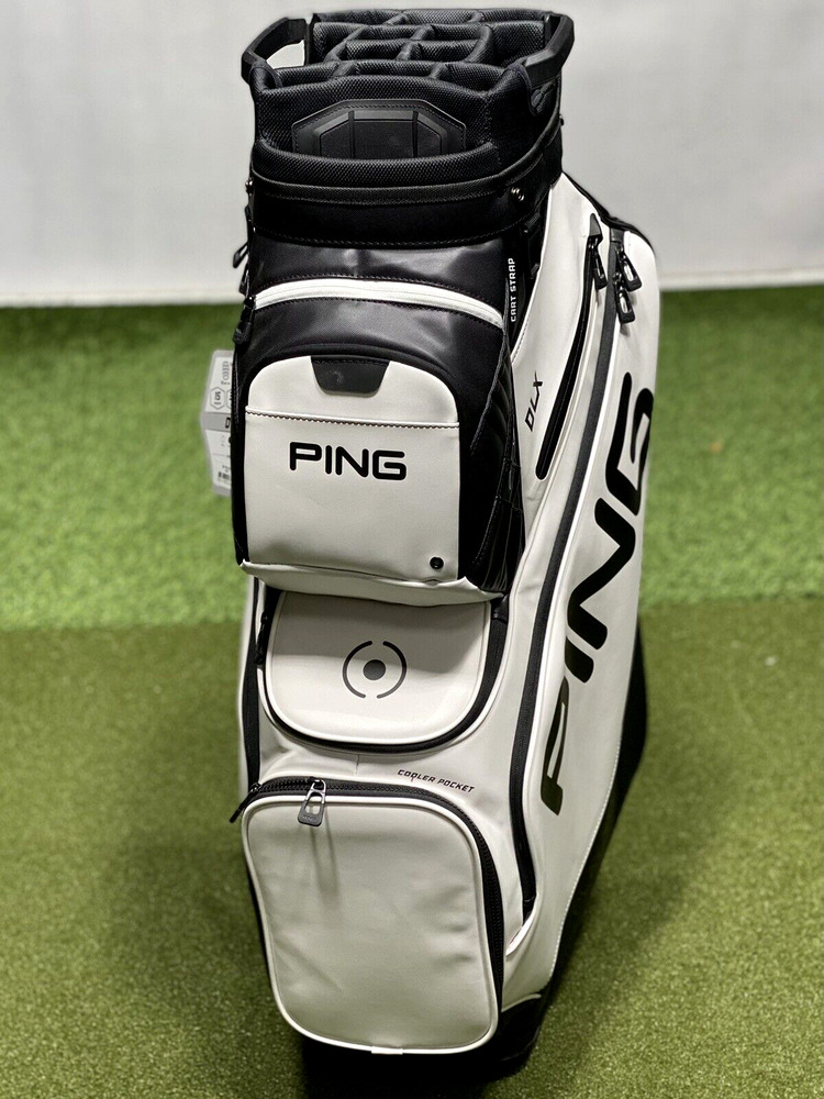 PING DLX Cart Golf Bag 15Way Divider White/Black w/ Rain Hood New