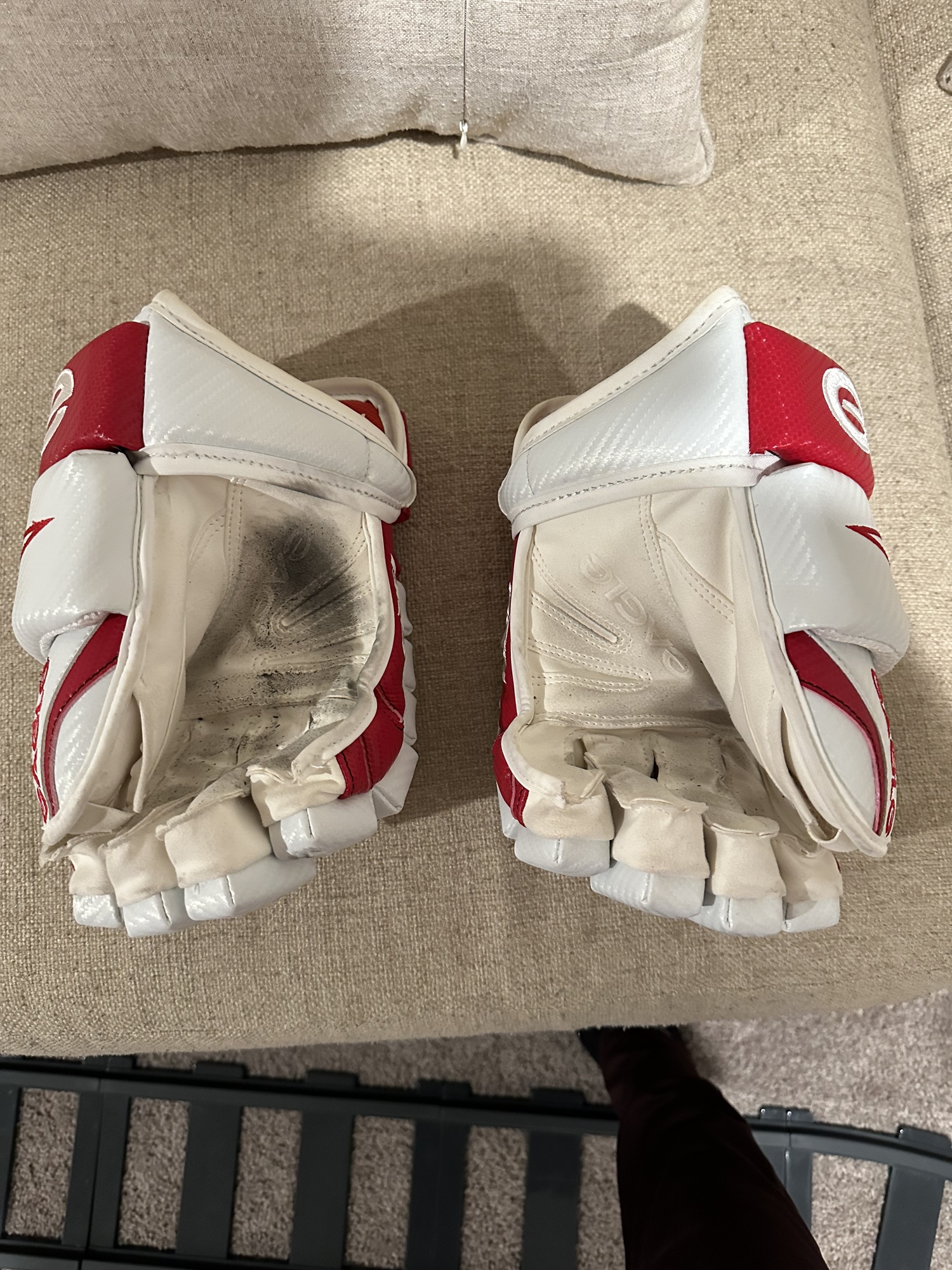 Custom Eagle Gloves red and white carbon SidelineSwap