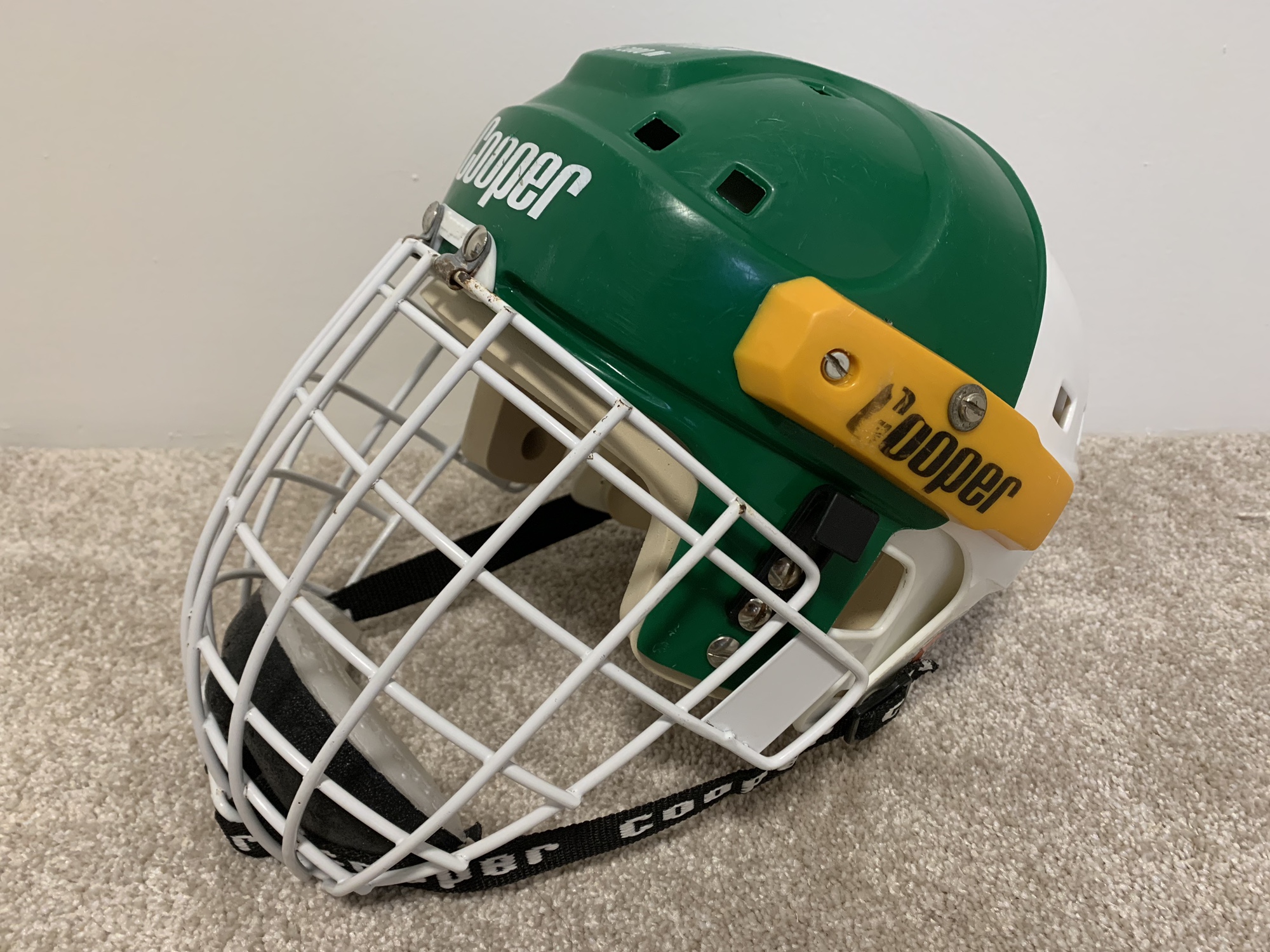 Green Sport Gold Cooper SK2000 Hockey Helmet Goalie Combo Hm50 L Cage