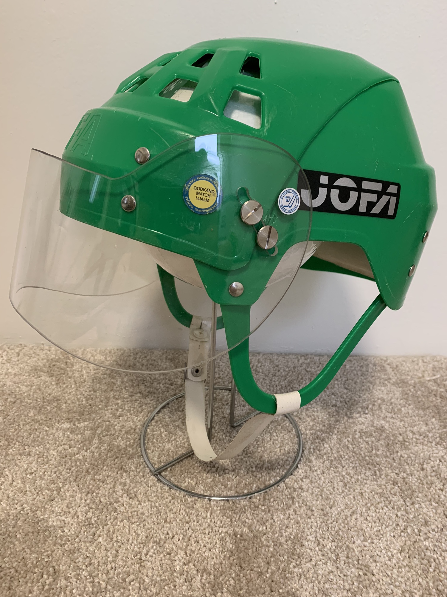 Jofa 235 51 23551 Gretzky Helmet Green With NOS Jofa Visor Visir Ett