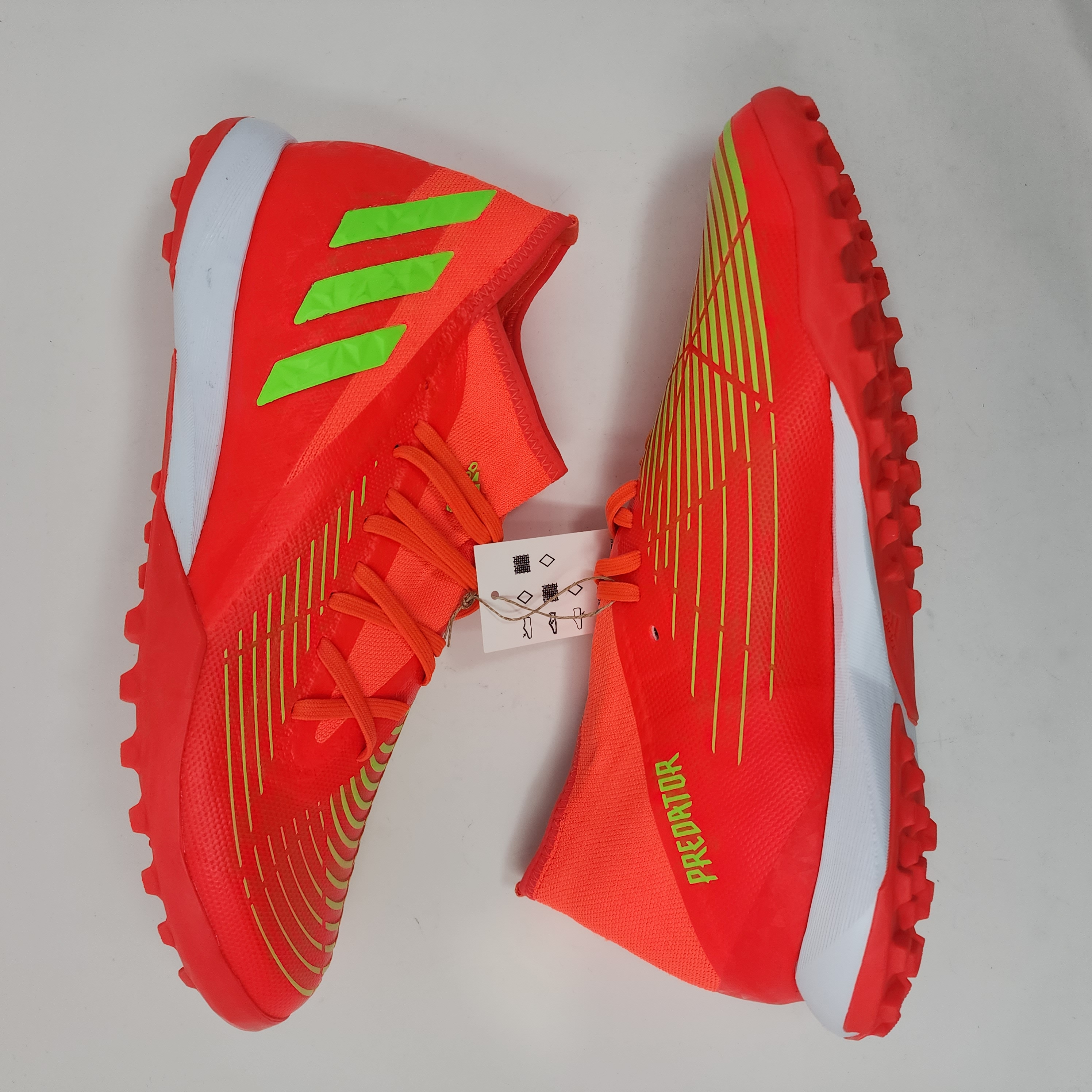 Adidas Soccer Turf Shoes Mens 12 Orange Predator Edge .3 Striped Logo