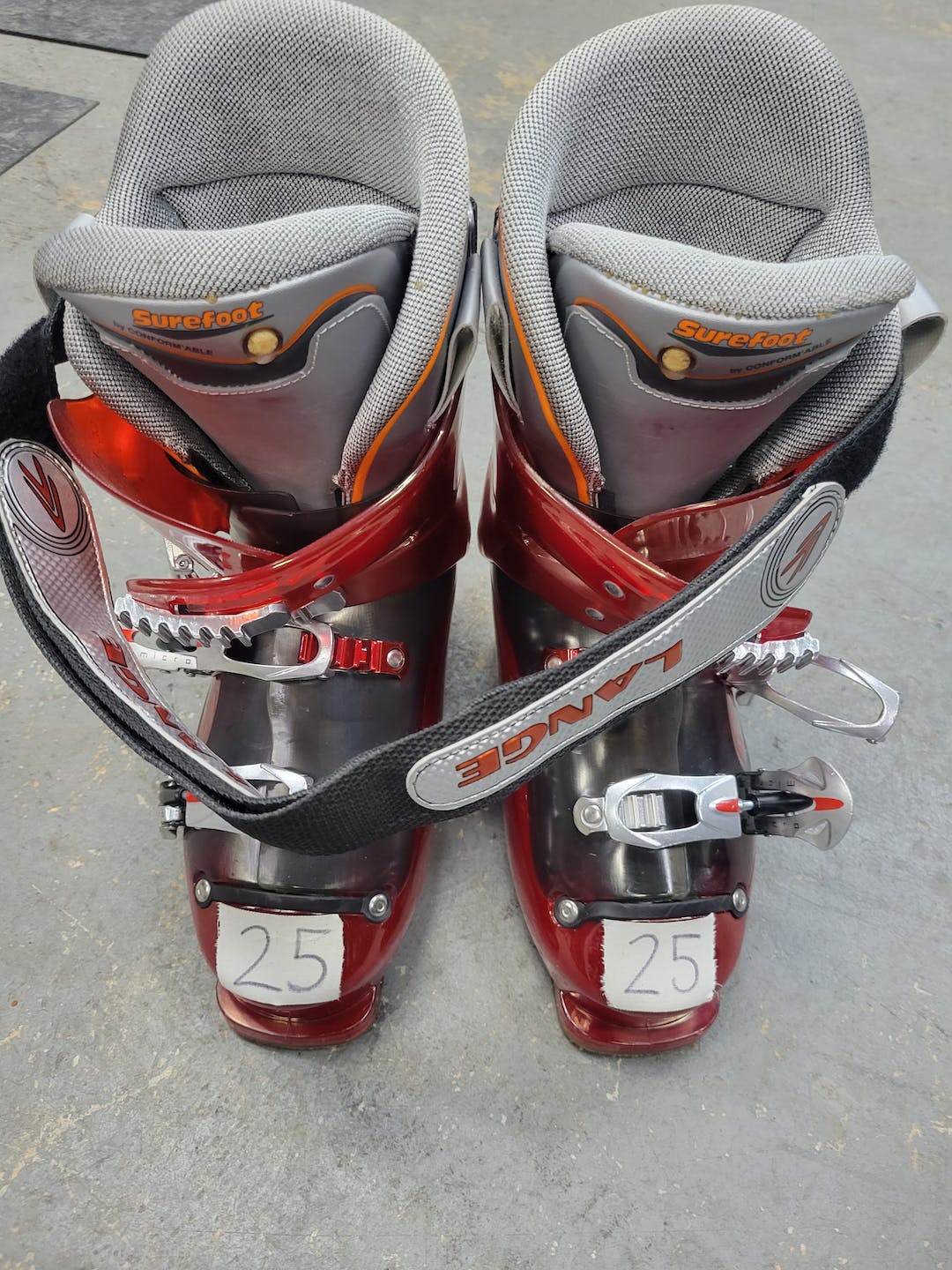 Used Lange Sure Foot 250 Mp M07 W08 Women's Downhill Ski Boots