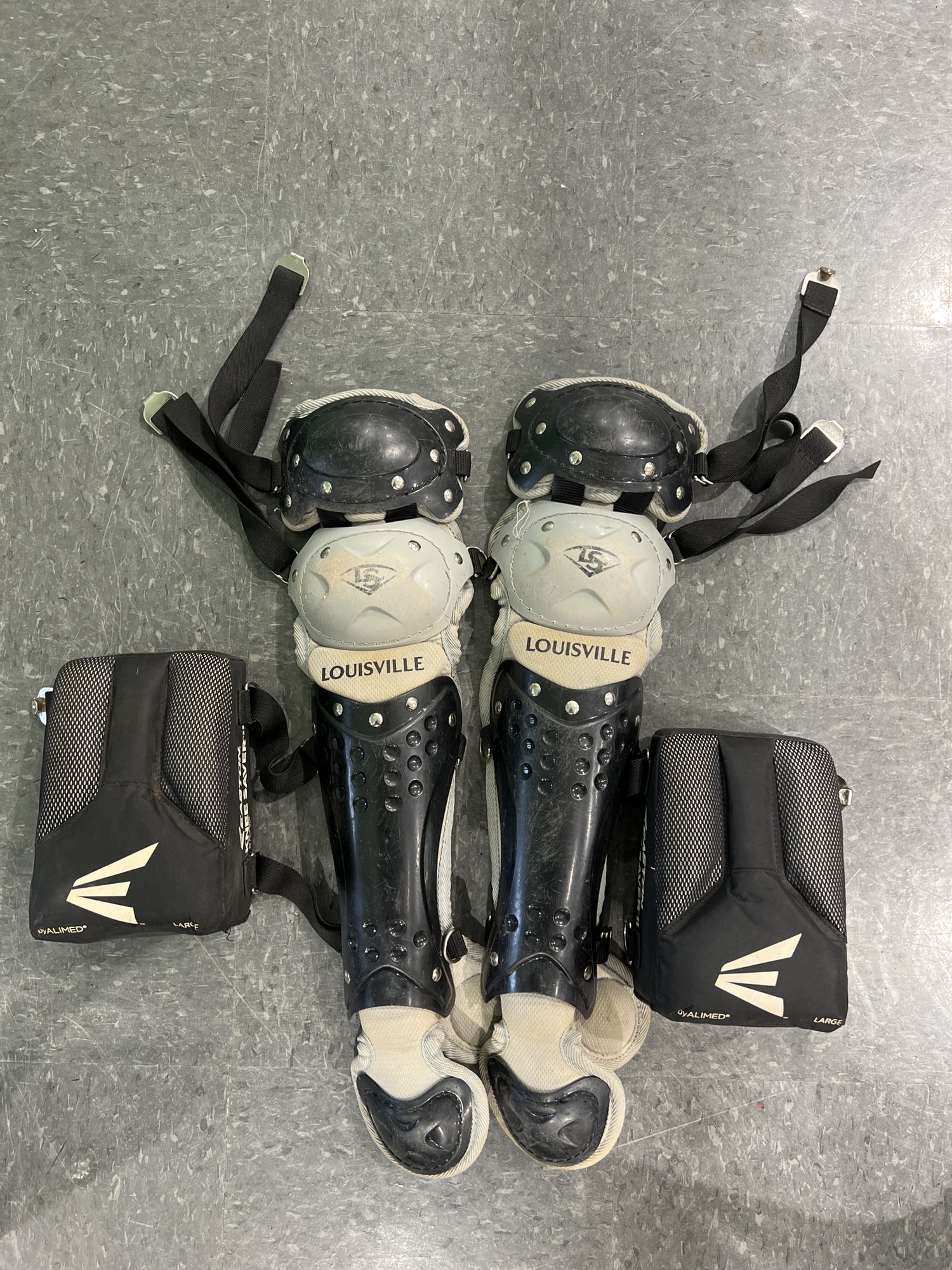 Used Youth 13" Louisville Slugger Catcher's Leg Guards SidelineSwap