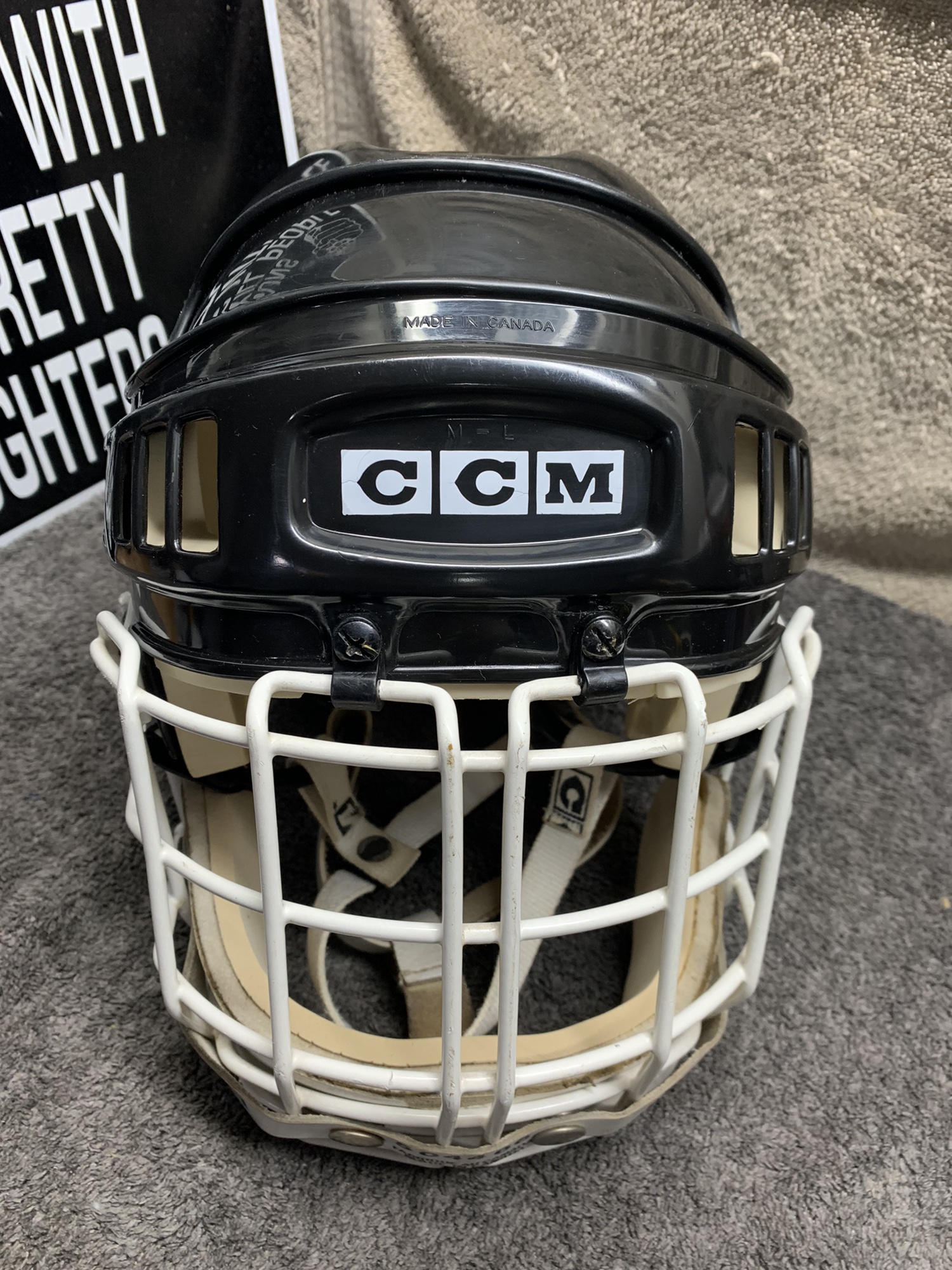 VINTAGE HT2 CCM HOCKEY HELMET 75/8 RARE GOALIE CAGE!! SidelineSwap