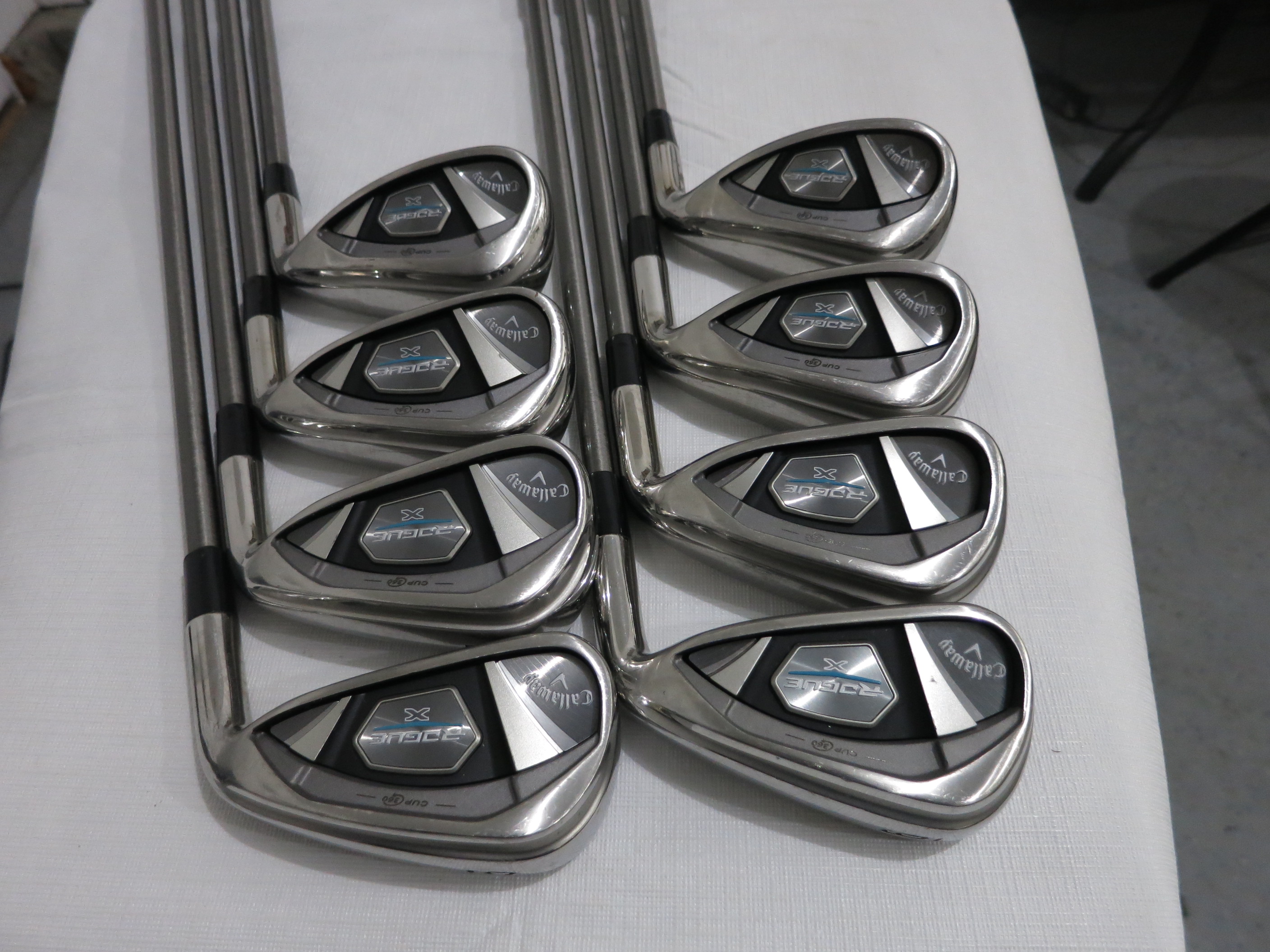 Callaway Rogue X Iron Set 5PW, AW, GW SteelFiber Regular Graphite 0.5" Short SidelineSwap