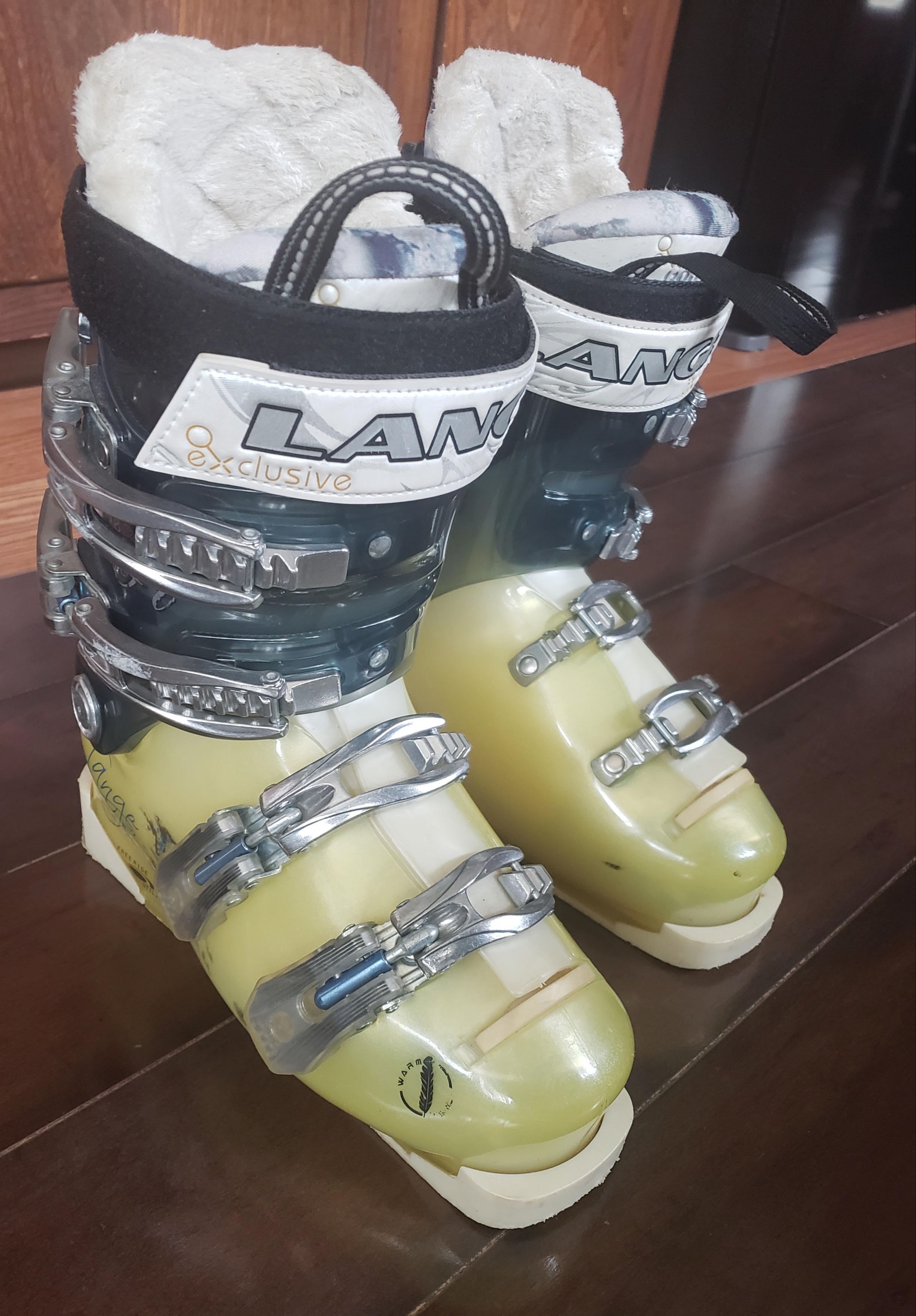 WOMENS SIZE 6 SKI BOOTS LANGE EXCLUSIVE 80 FIR *USED* CLEAN (278mm)/23.