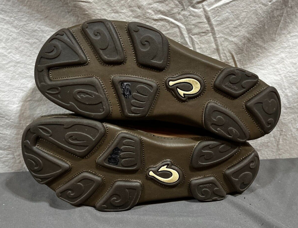 Olukai Moloa Aho Vented Brown Leather Cork Footbed Shoes US Men's 8.5 EU 41.5 SidelineSwap