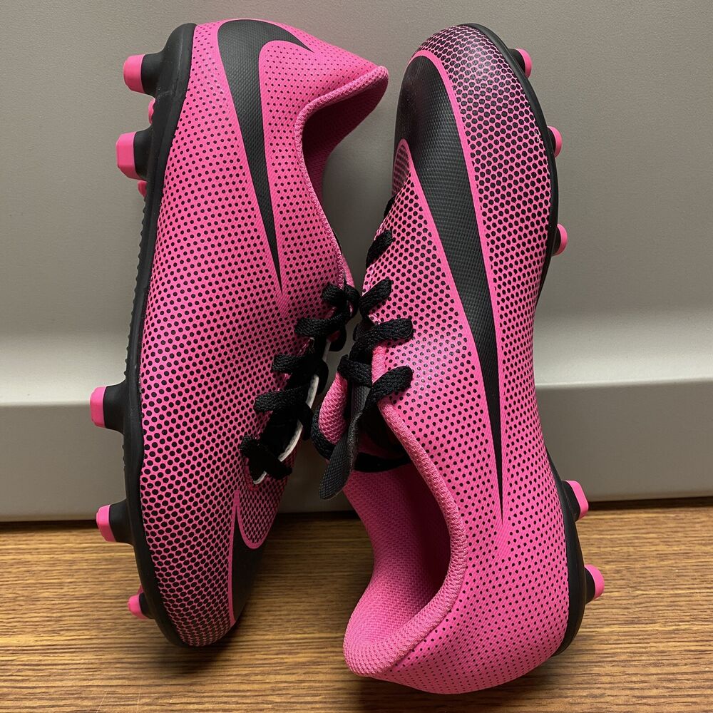 Nike Cleats Kids 3.5 Youth Spikes Soccer Football Swoosh Logo Pink Low
