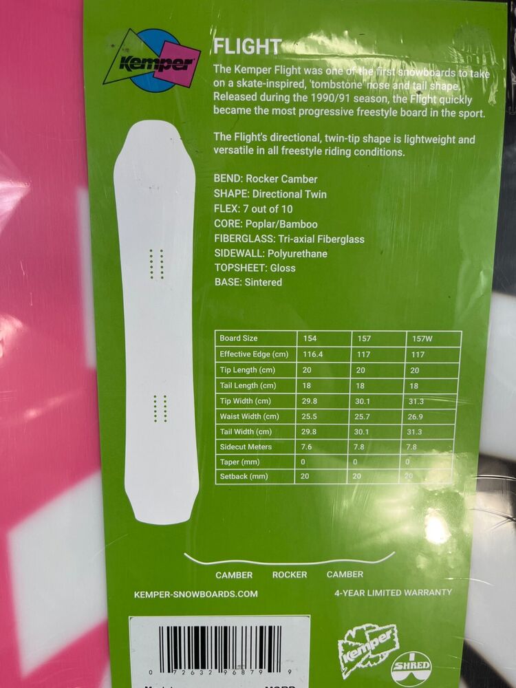 New! 2023 Kemper Flight All Mountain HybridCamber Snowboard SidelineSwap