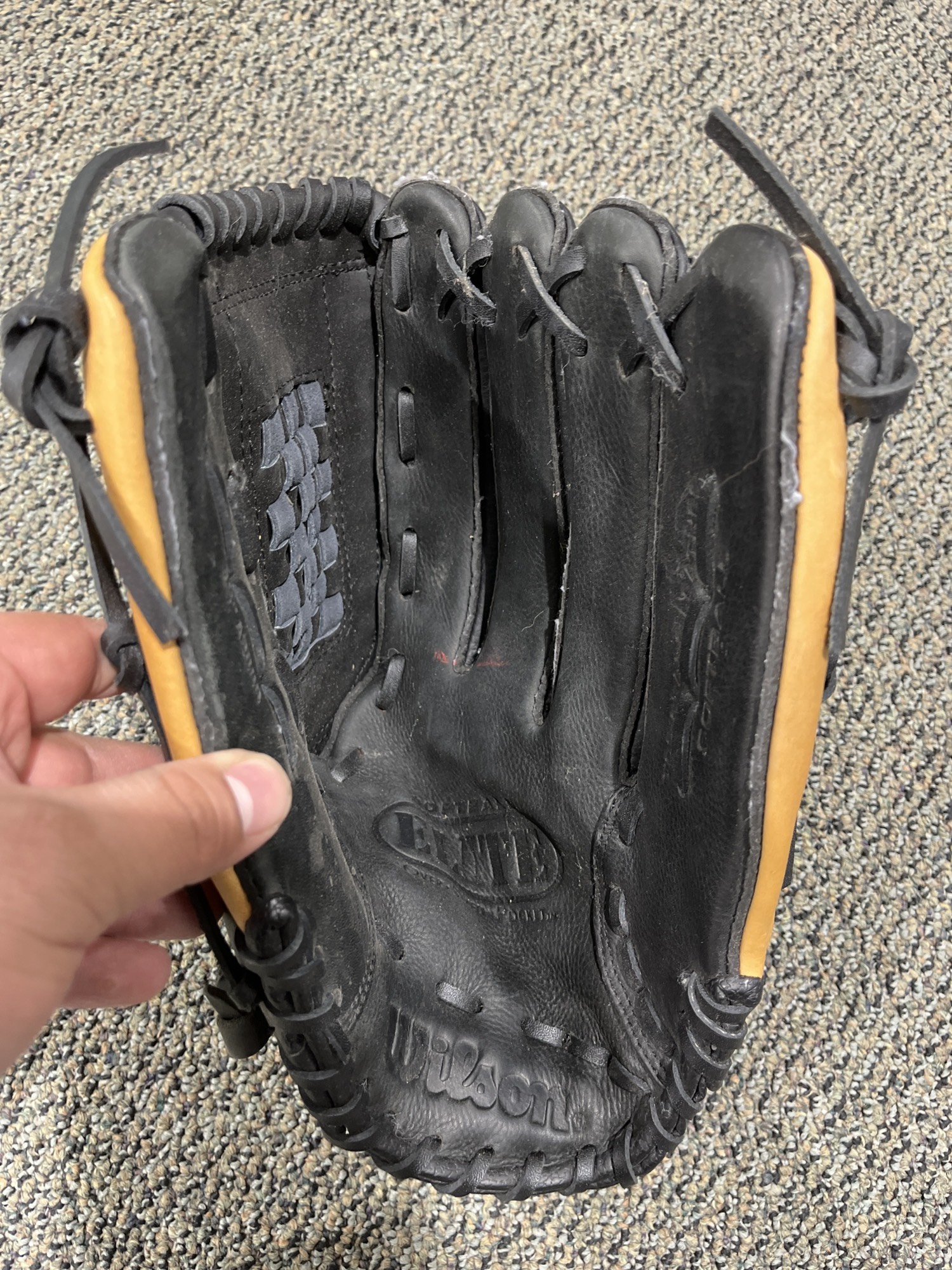 Used Wilson ELITE Right Hand Throw Outfield Softball Glove 14