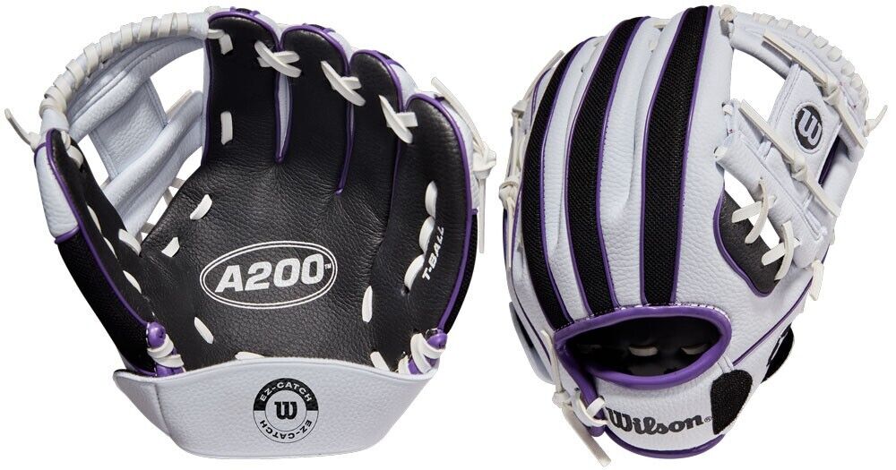 2022 Wilson A200 EZ Cathch 10" Baseball Glove White/ Black/ Purple