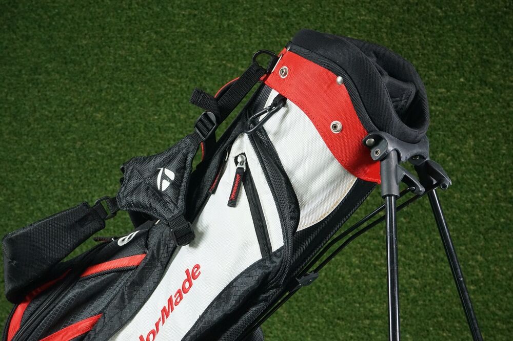TAYLORMADE BURNER YOUTH 4WAY DIVIDER JUNIOR GOLF STAND BAG RED/BLACK