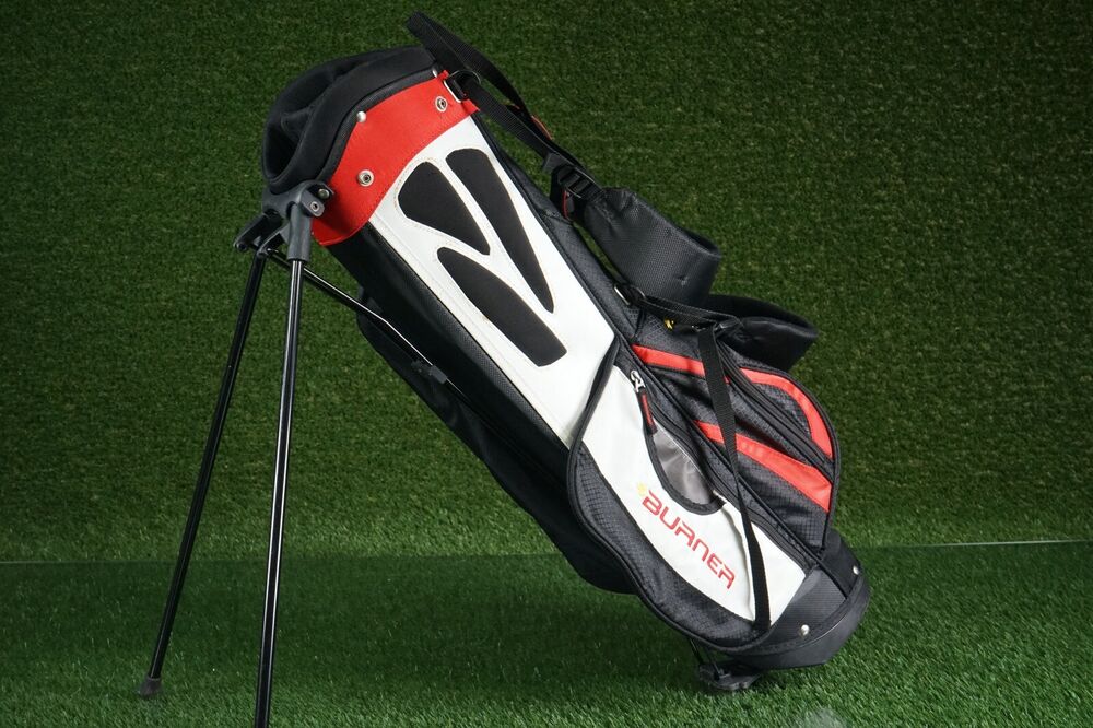 TAYLORMADE BURNER YOUTH 4WAY DIVIDER JUNIOR GOLF STAND BAG RED/BLACK