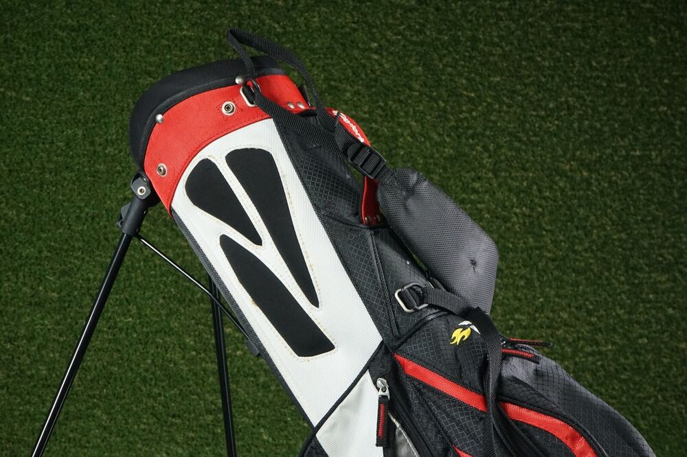TAYLORMADE BURNER YOUTH 4WAY DIVIDER JUNIOR GOLF STAND BAG RED/BLACK