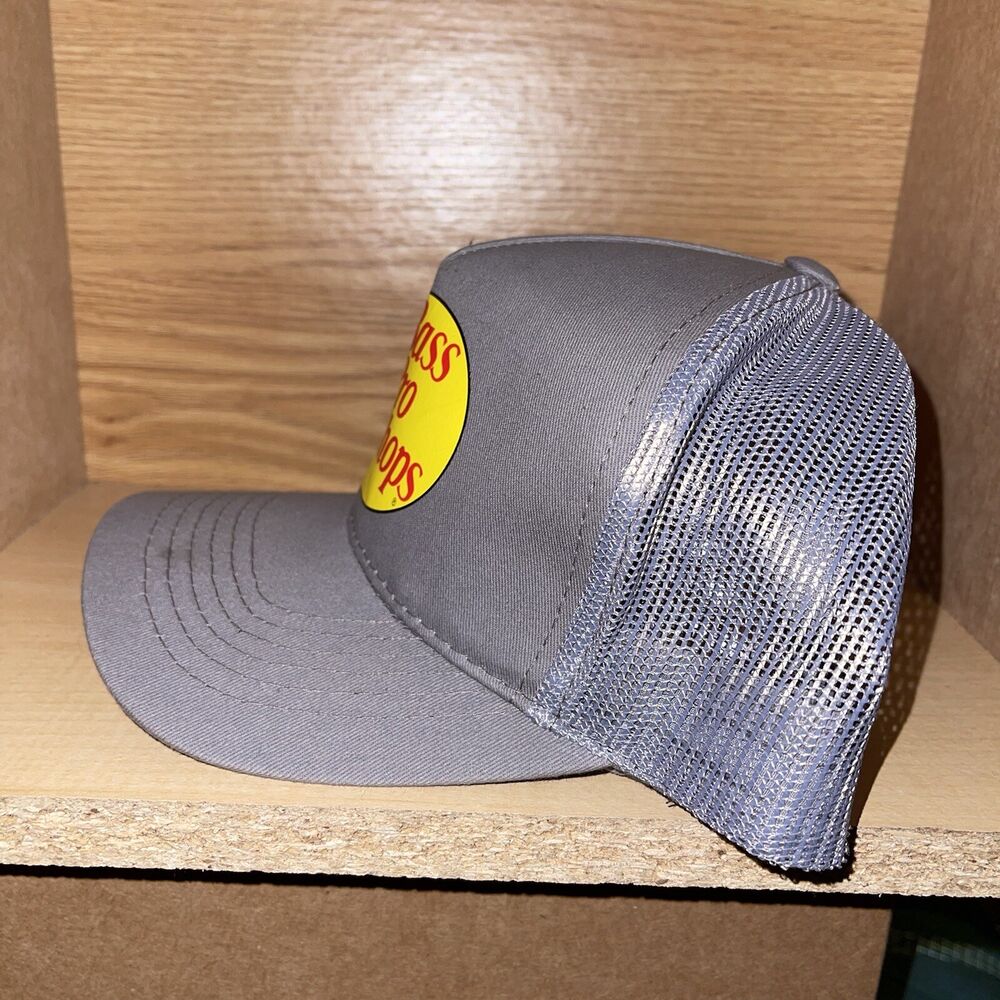 Bass Pro Shops Mesh Logo Fishing Grey Adjustable Snapback Trucker Hat