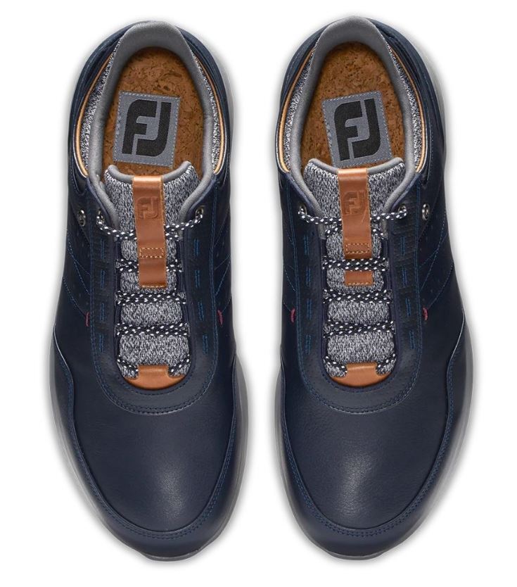 FootJoy Stratos Mens Leather Golf Shoes 50043 Navy 9.5 Wide (2E) New