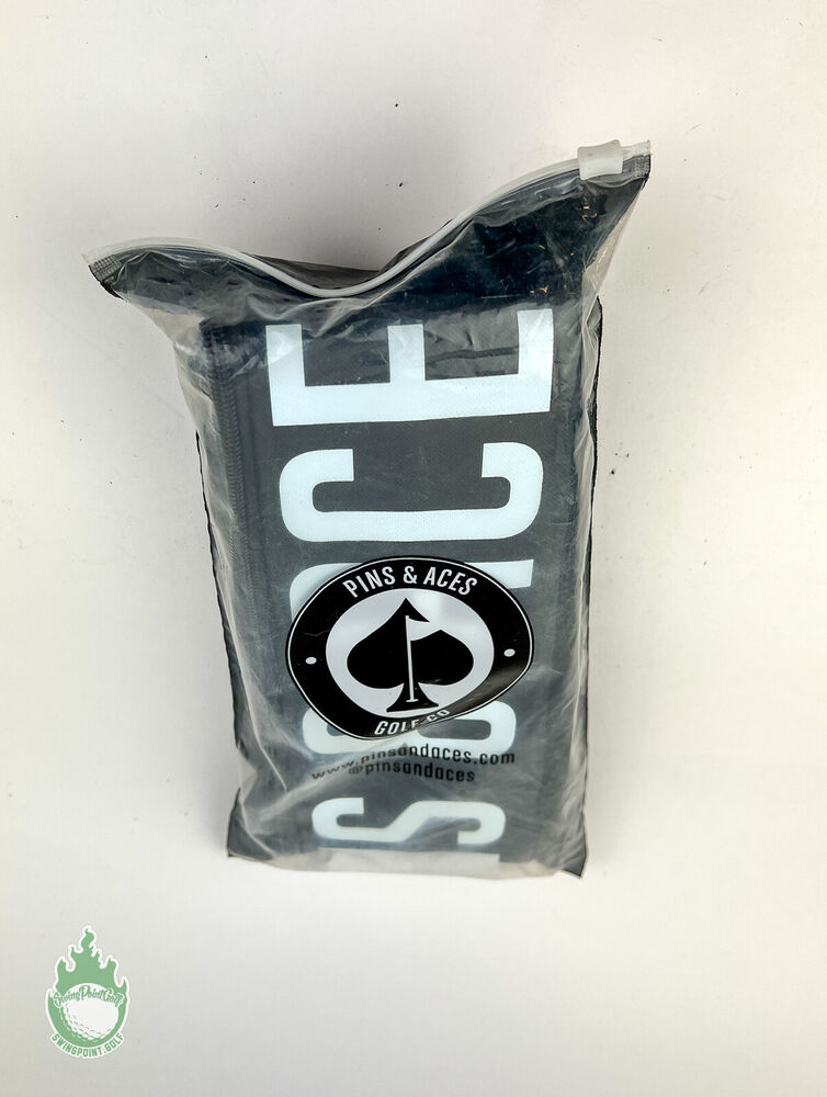 New Pins and Aces Golf Beer Can Insulated Cooler Sleeve Case 32" Black SidelineSwap