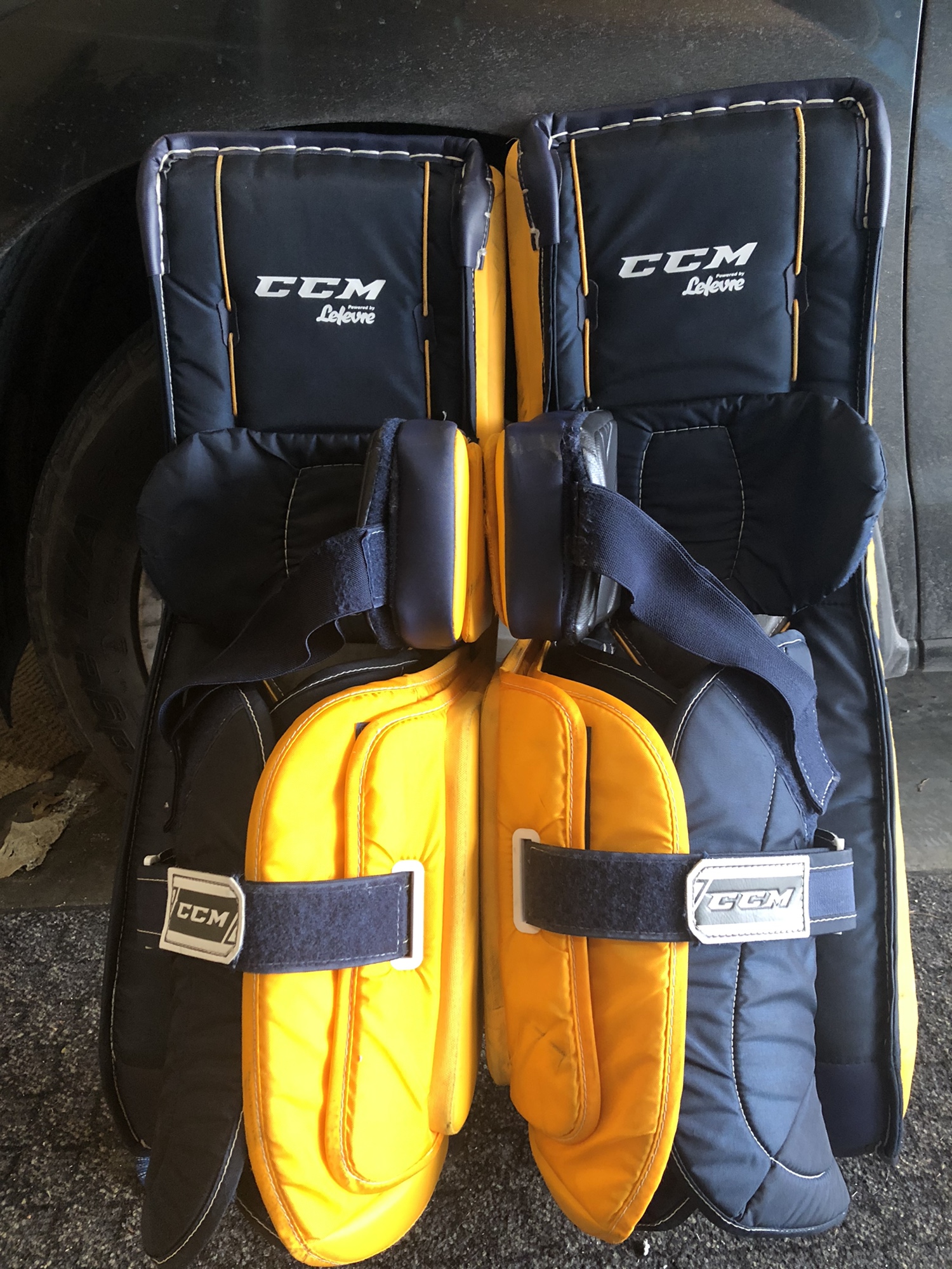 CCM Premier II Pro Goalie Full Set Pro Stock 34+2 Sport gold with Navy