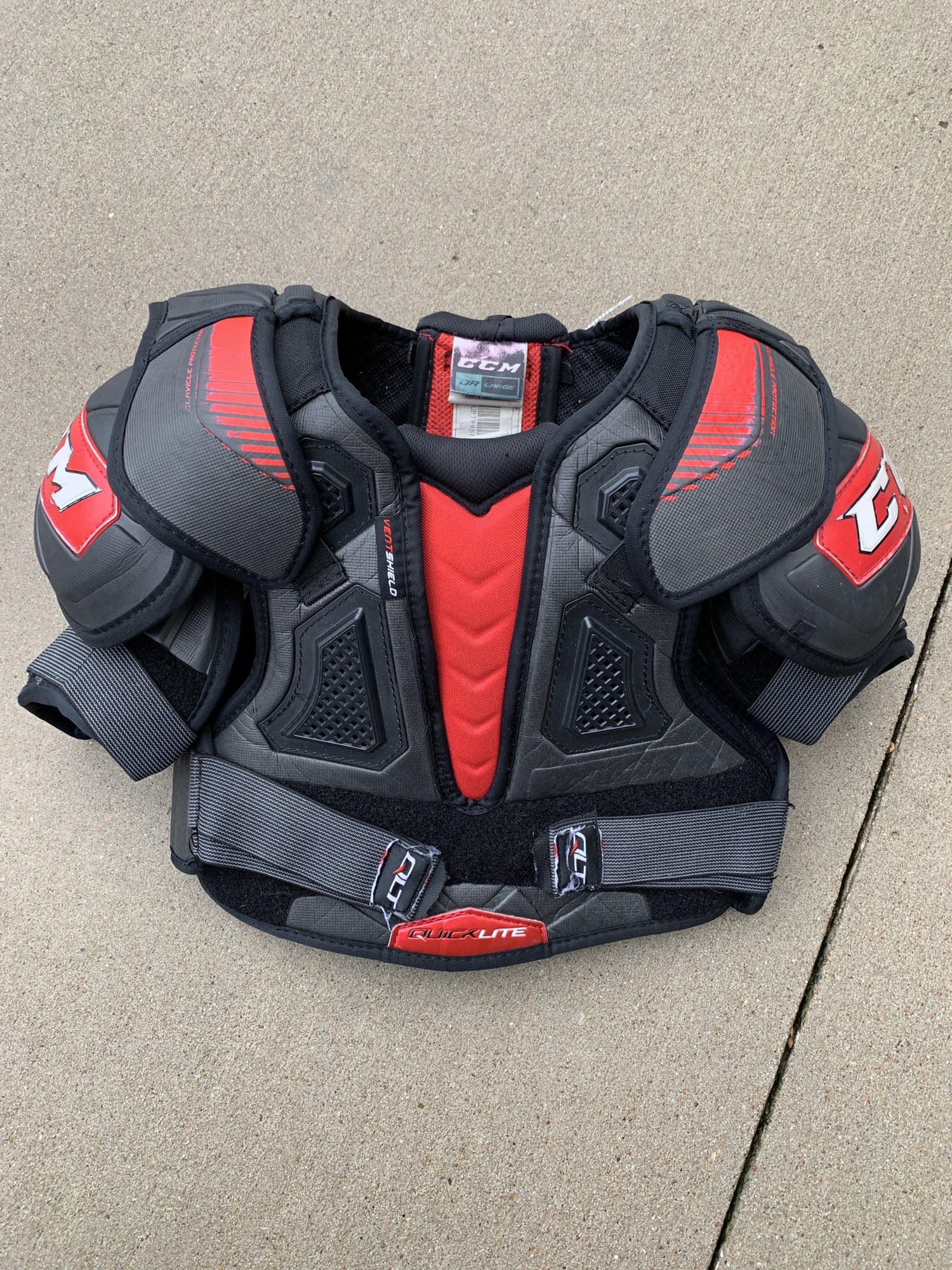 Used Junior Large CCM QuickLite Shoulder Pads SidelineSwap