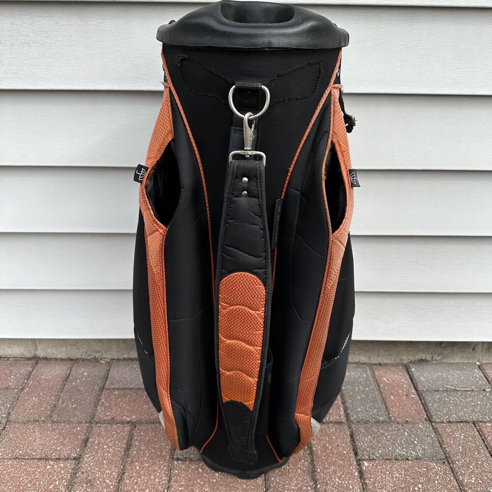 BagBoy GripLok Swivel 14 Club Golf Cart Bag Black Orange Gray 14 Way