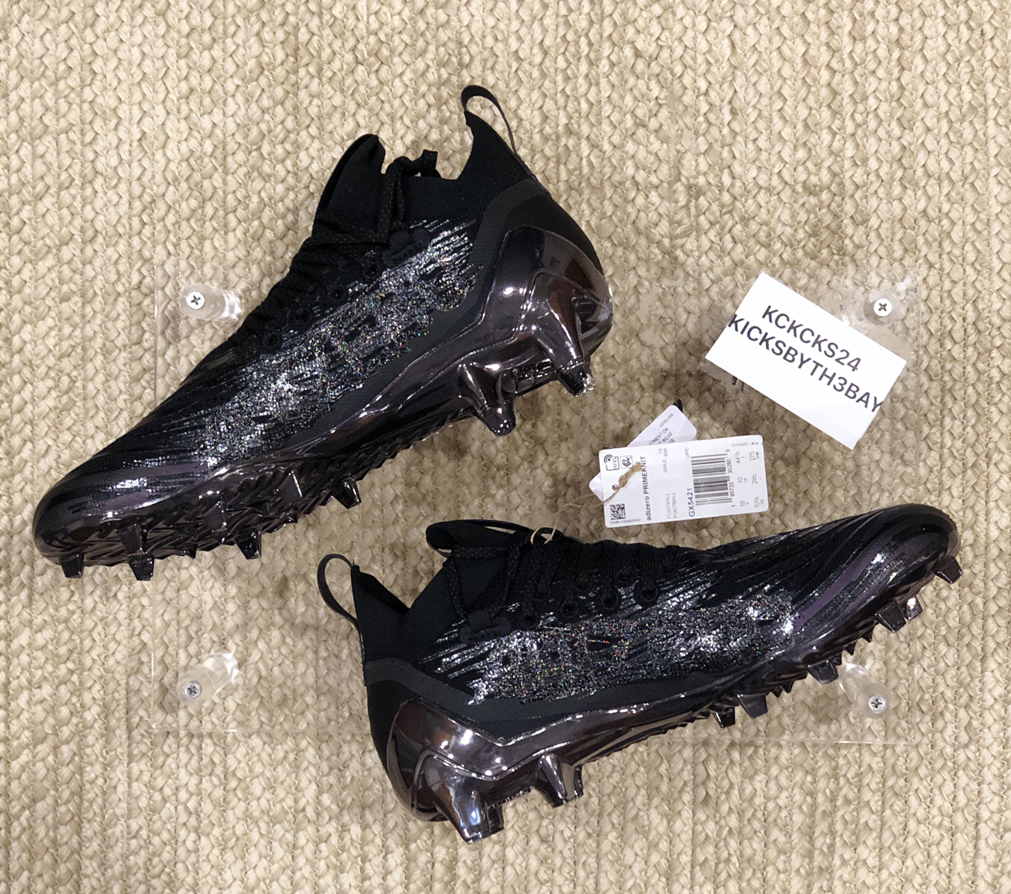 Adidas Adizero Primeknit Football Cleats GX5421 Mens size 10.5 Black