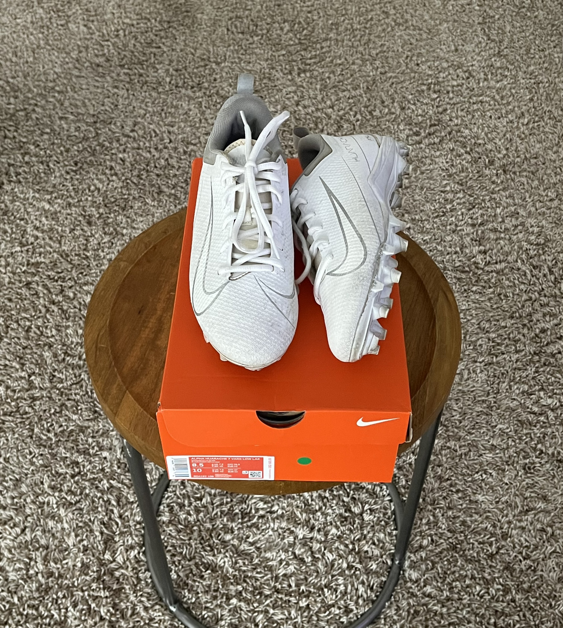nike huarache cleats white