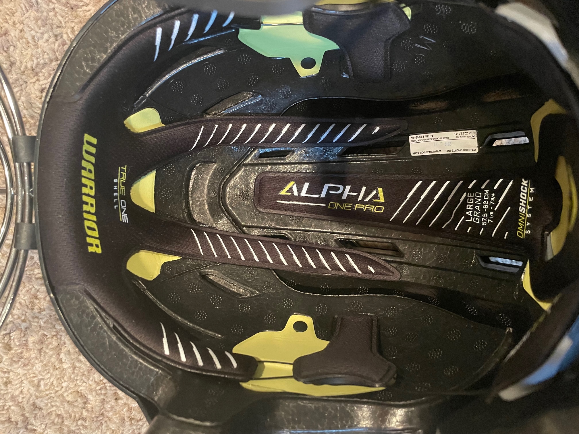 Warrior Fatboy Alpha Pro Combo Box Lacrosse Helmet Player Size Large