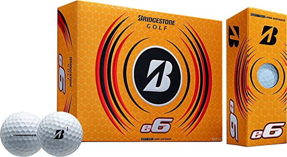 Bridgestone e6 Golf Balls (12pk, WHITE, 2023) Soft Feel, Long Distance