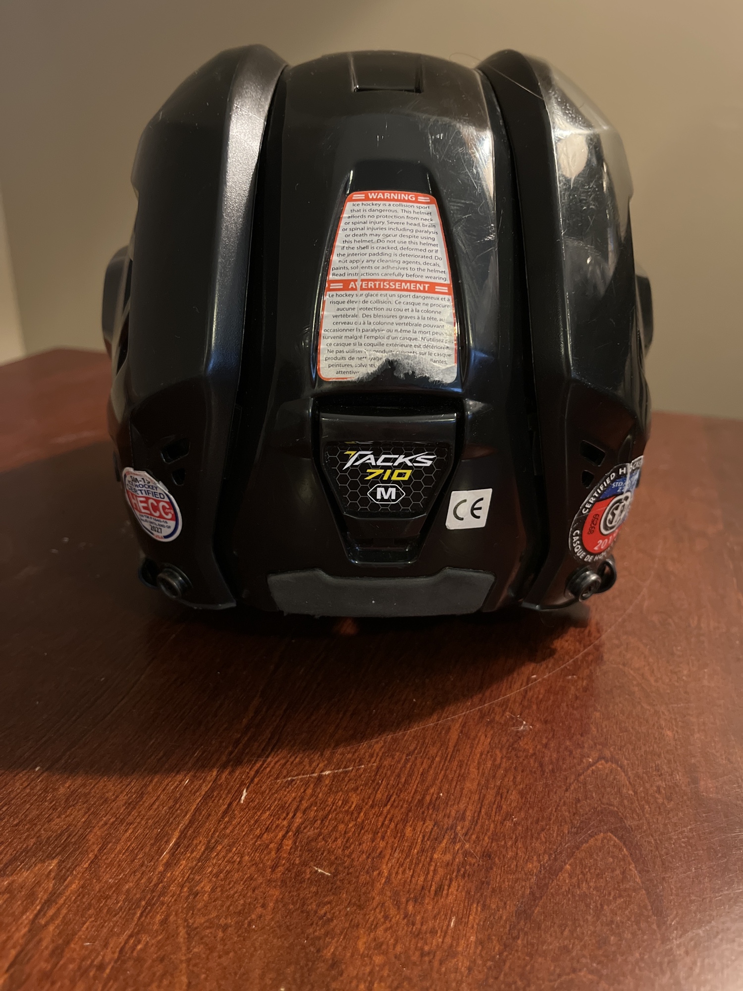 CCM Tacks 710 Helmet Used With Cage SidelineSwap
